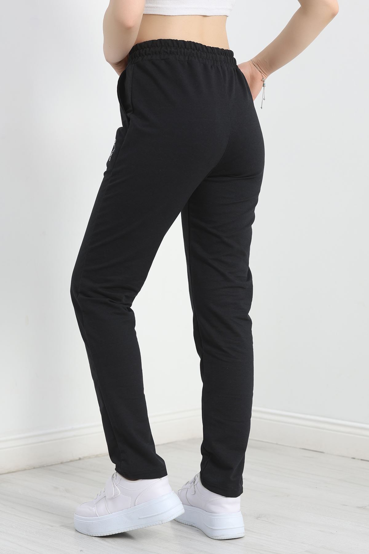 Baskılı Double Paça Eşofman Altı Siyah1 - 41276.1431.