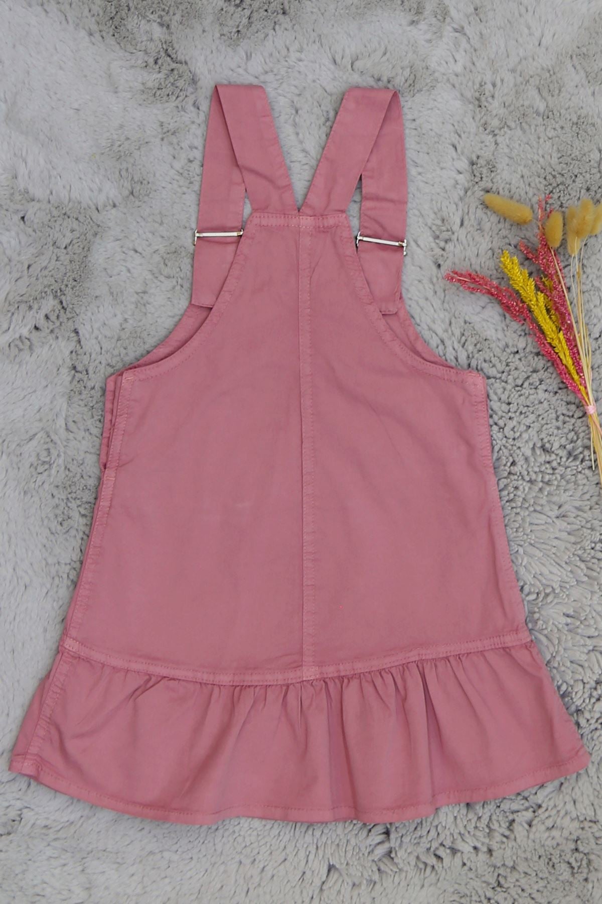 3-7 Yaş Kız Çocuk Salopet Elbise Gülkurusu - 624563.1576.