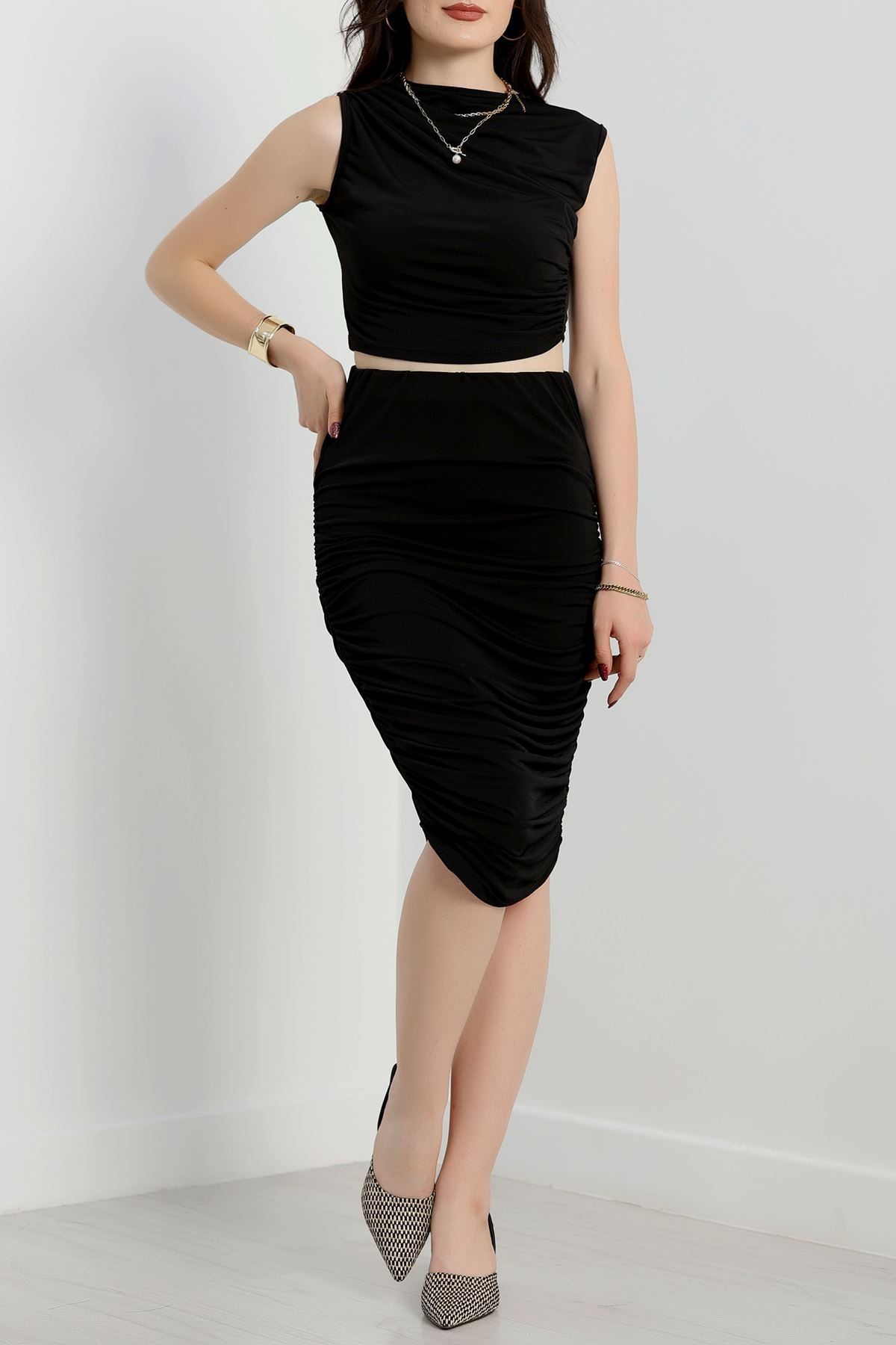 Drapeli Sandy Etekli Takım  Siyah - 40689.1247.