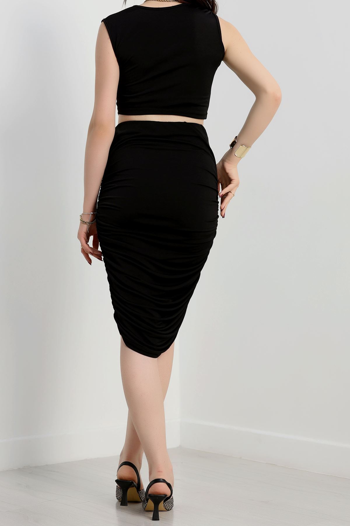 Drapeli Sandy Etekli Takım  Siyah - 40689.1247.