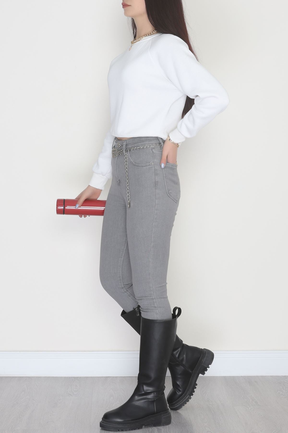 Dar Paça Kot Pantolon Gri - 31593.2112.