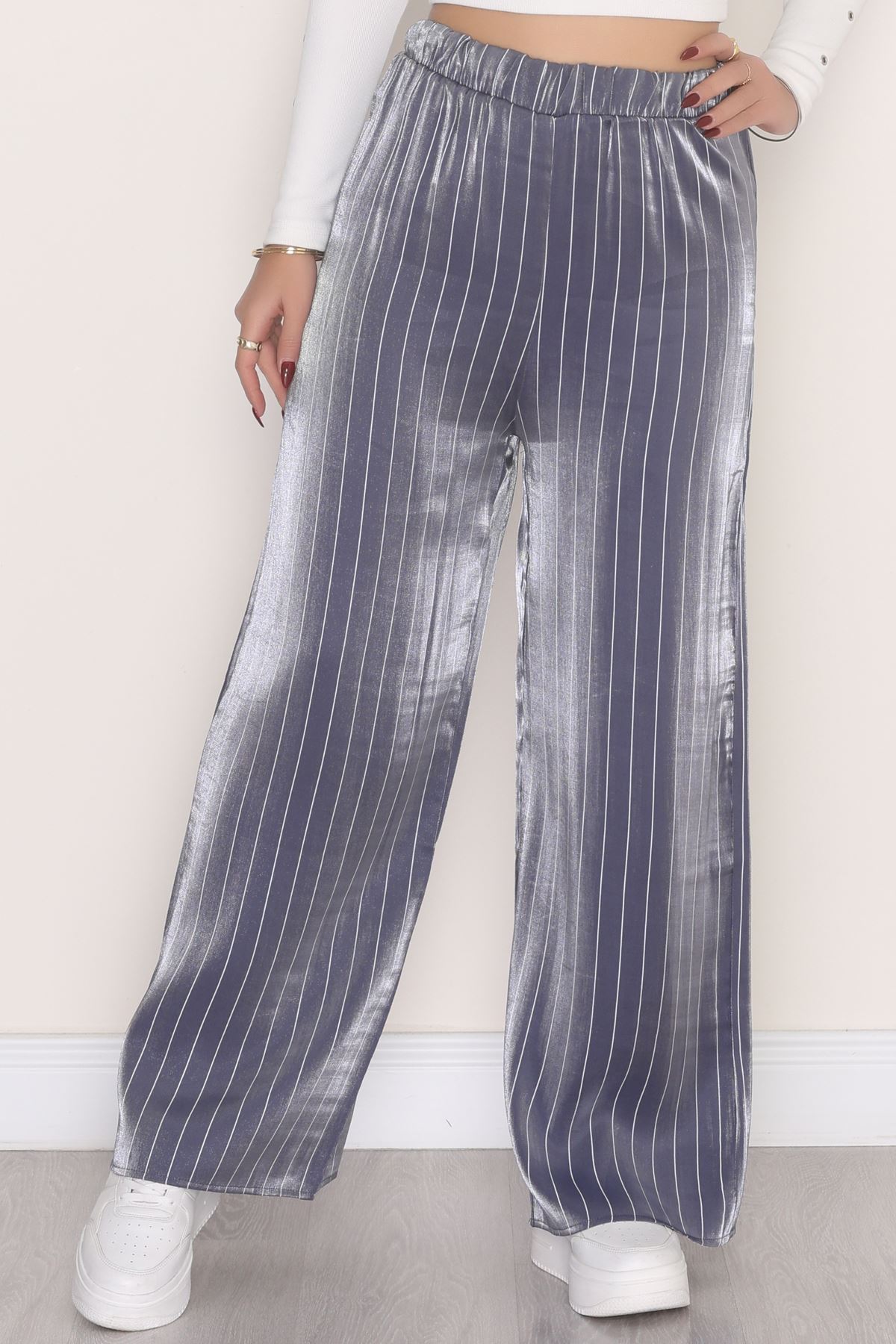 Beli Lastikli Saten Pantolon Antrasit - 4109.1595.