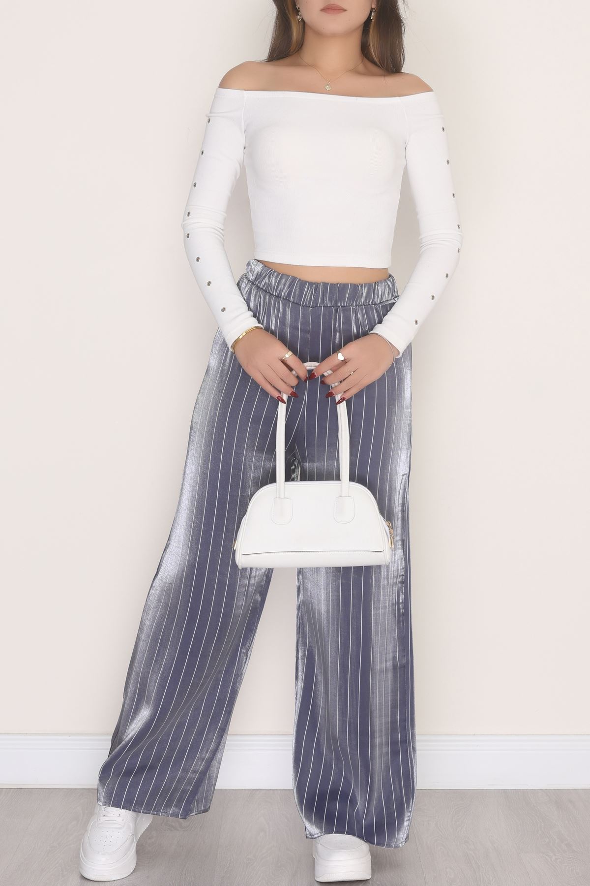 Beli Lastikli Saten Pantolon Antrasit - 4109.1595.