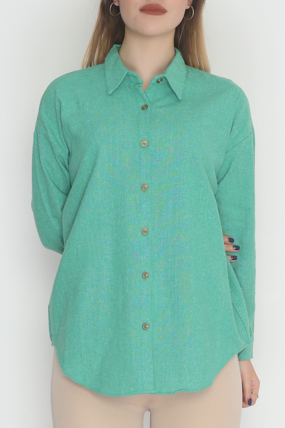 Oversize Gömlek Yeşil - 0010.053.