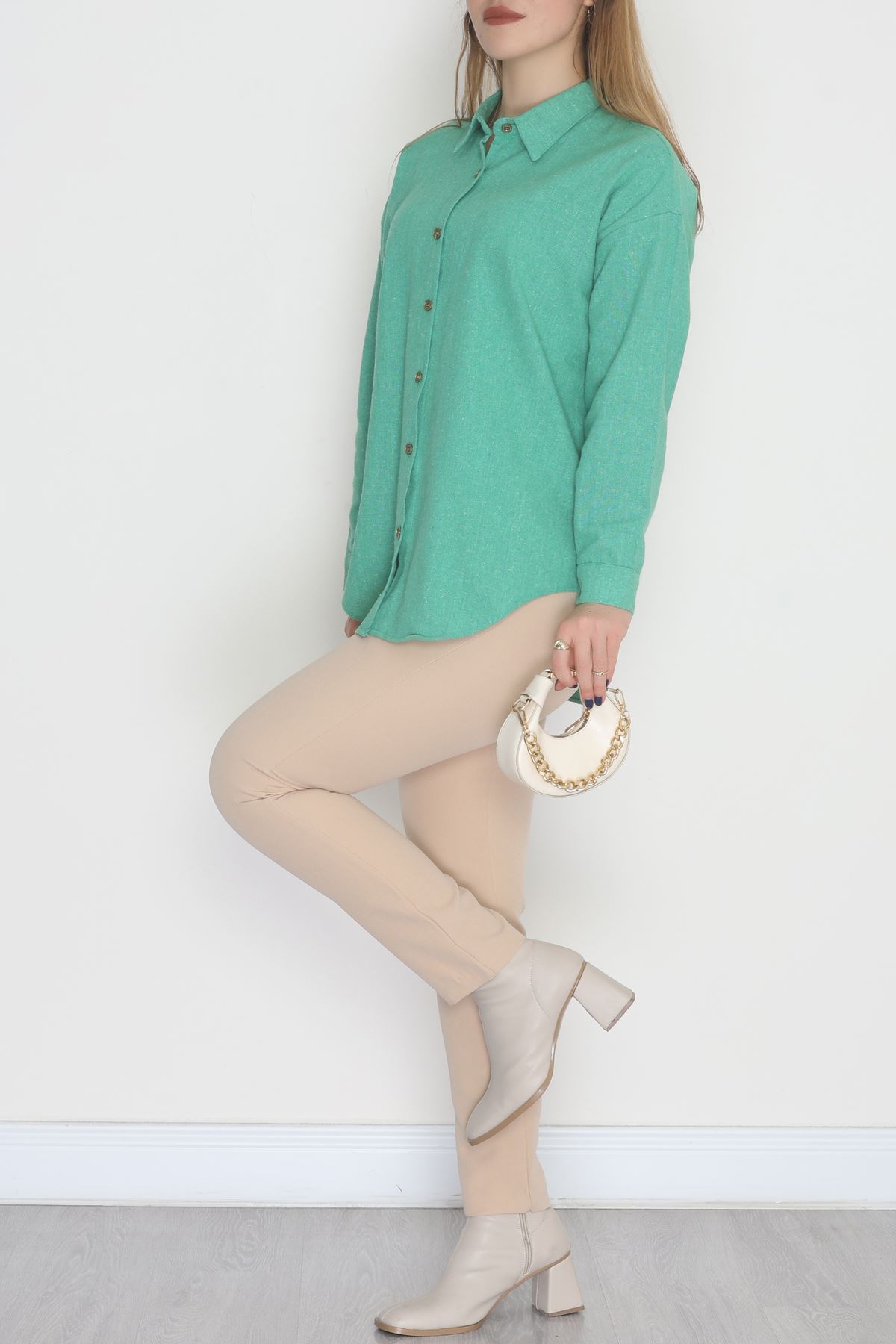 Oversize Gömlek Yeşil - 0010.053.