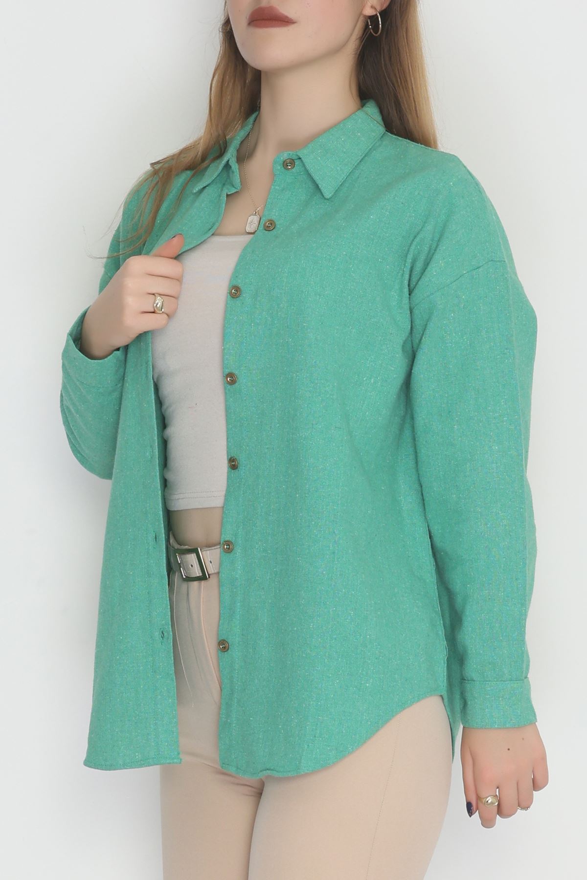 Oversize Gömlek Yeşil - 0010.053.