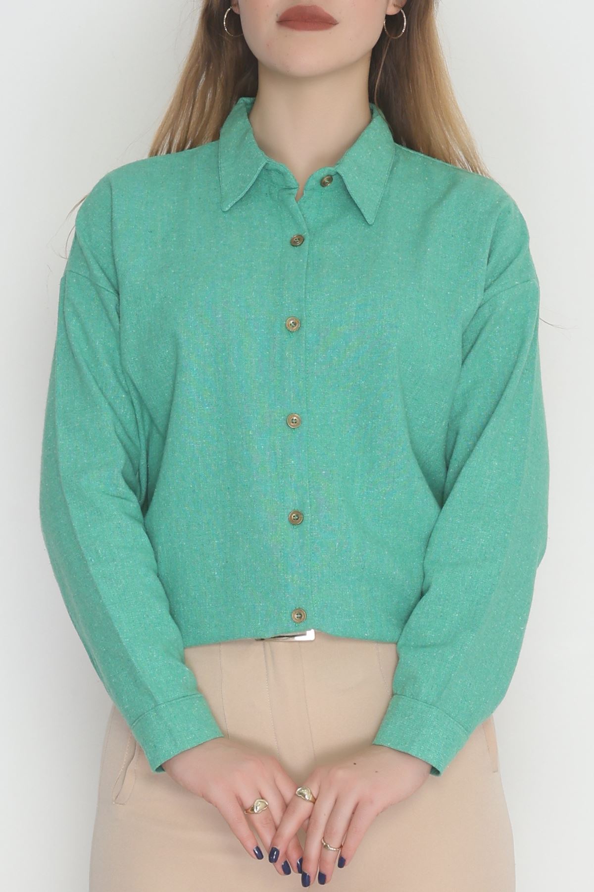Oversize Gömlek Yeşil - 0010.053.