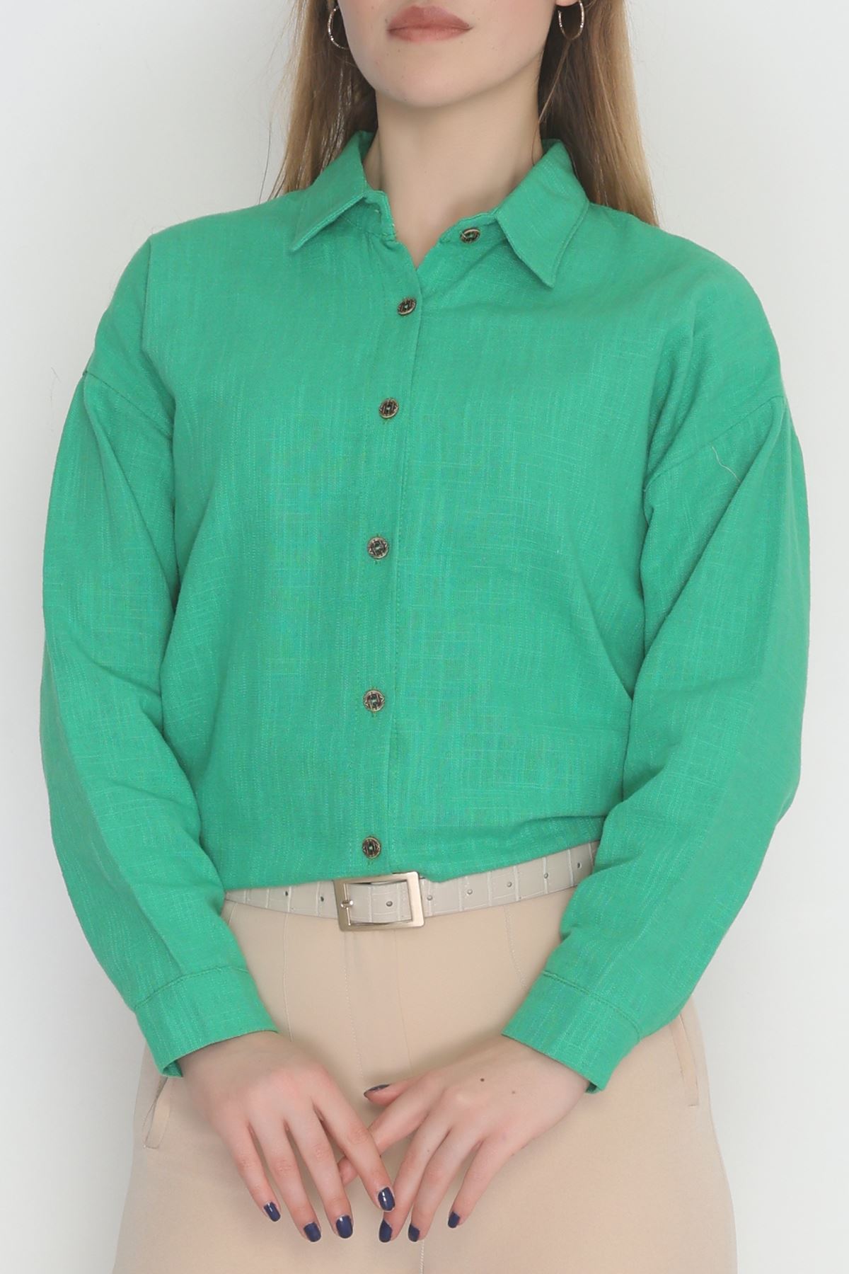 Oversize Gömlek Yeşil2 - 0010.053.
