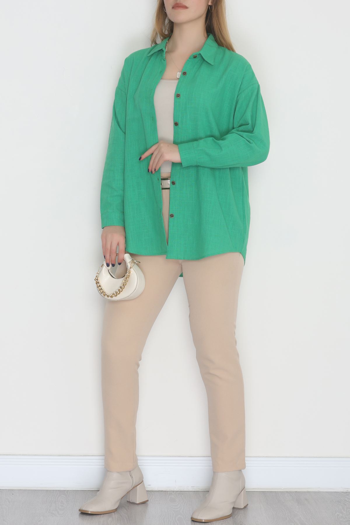 Oversize Gömlek Yeşil2 - 0010.053.