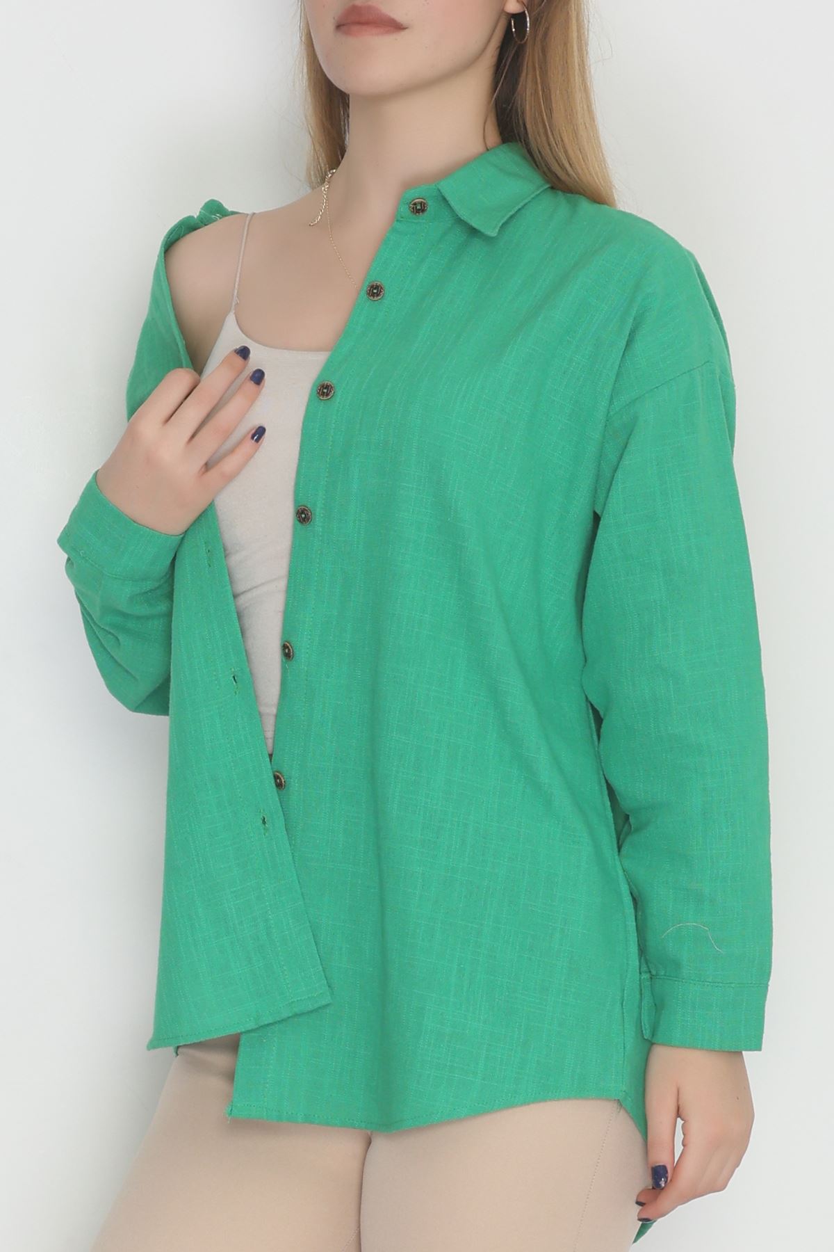 Oversize Gömlek Yeşil2 - 0010.053.