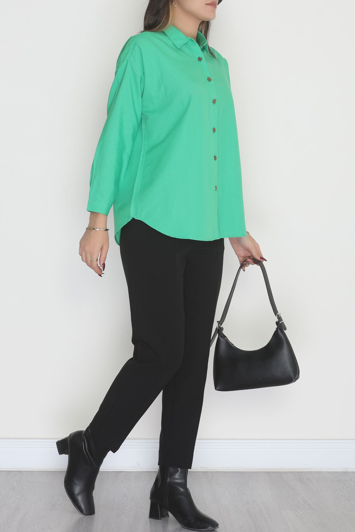 Oversize Gömlek Yeşil1 - 0012.053.