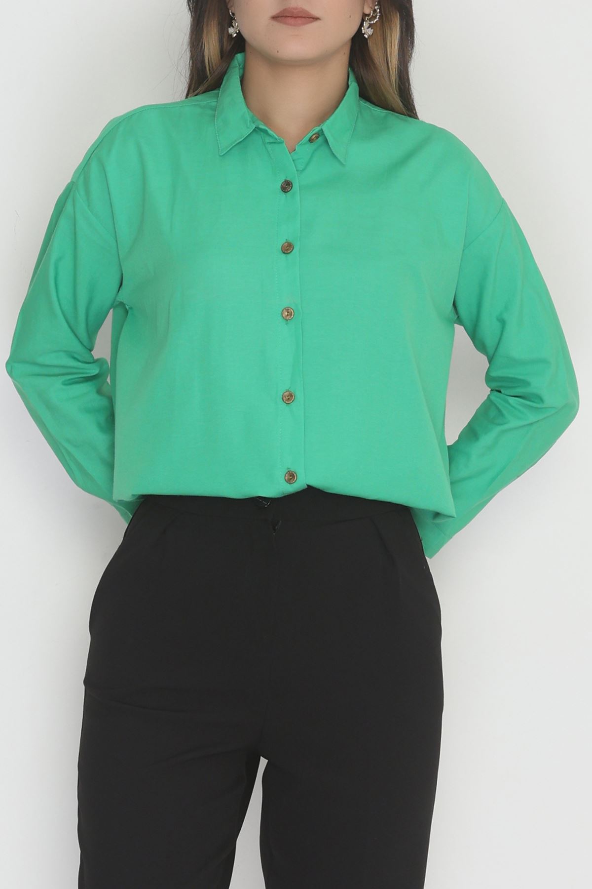 Oversize Gömlek Yeşil1 - 0012.053.