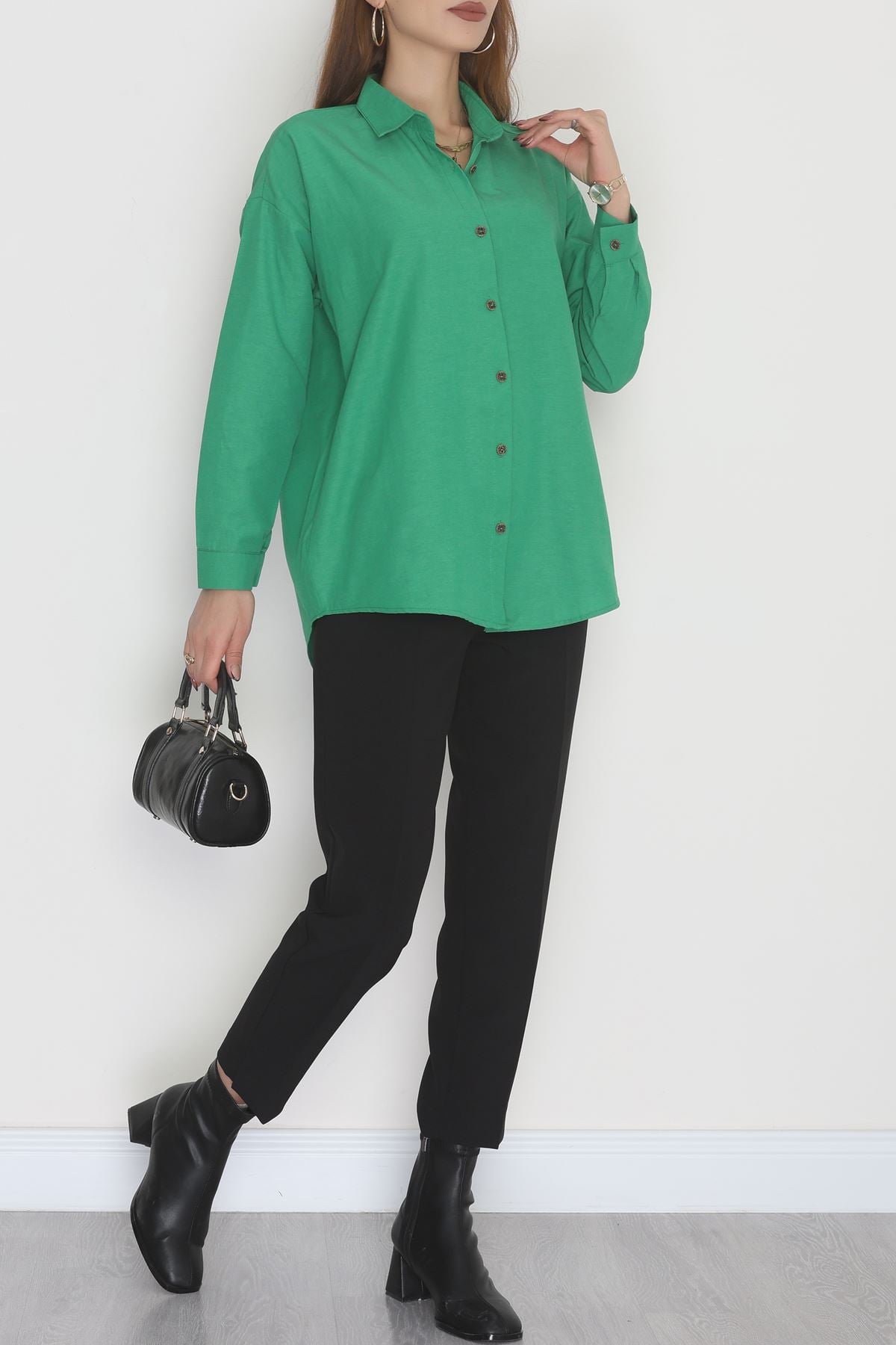 Oversize Gömlek Yeşil - 0012.053.