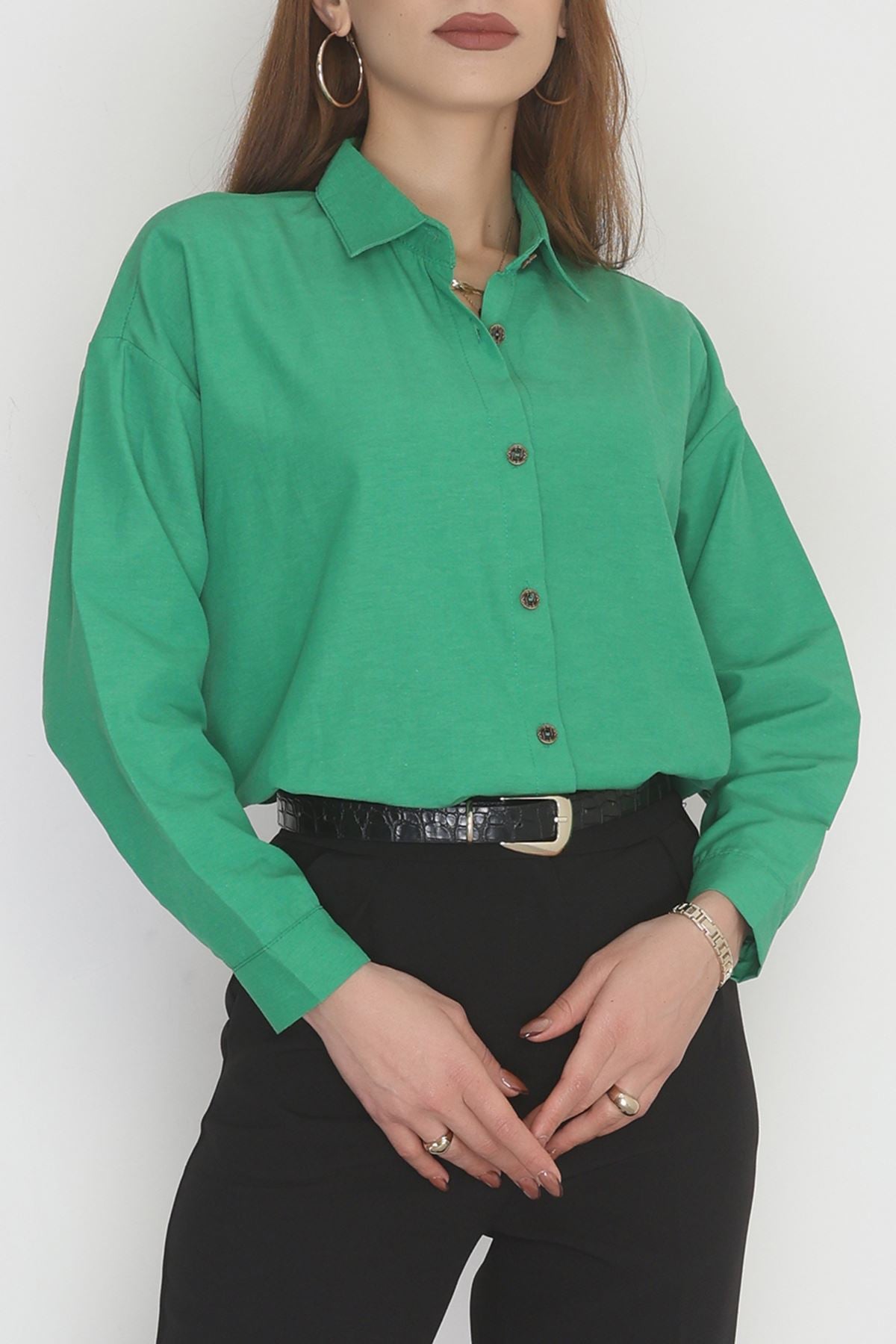 Oversize Gömlek Yeşil - 0012.053.