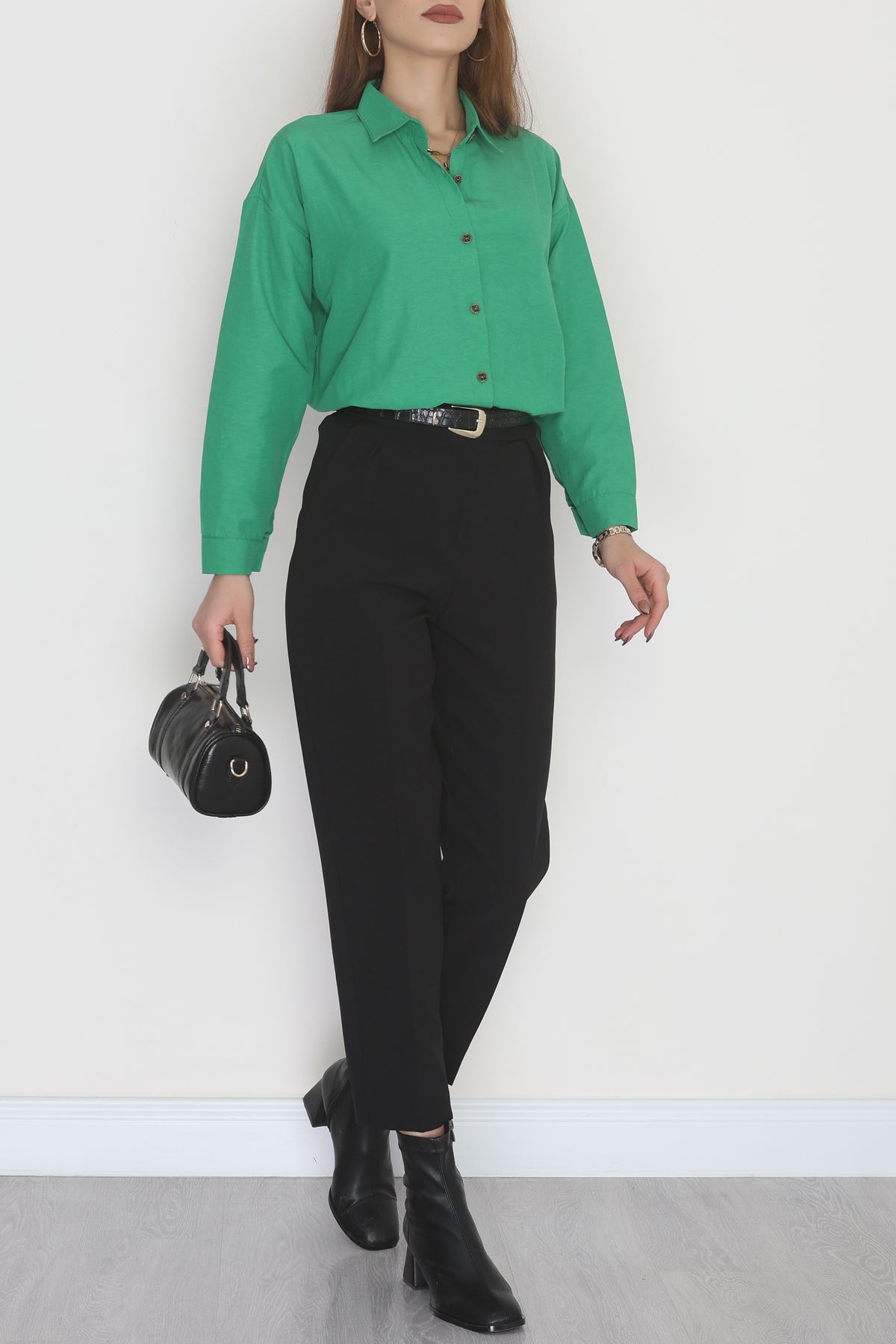 Oversize Gömlek Yeşil - 0012.053.