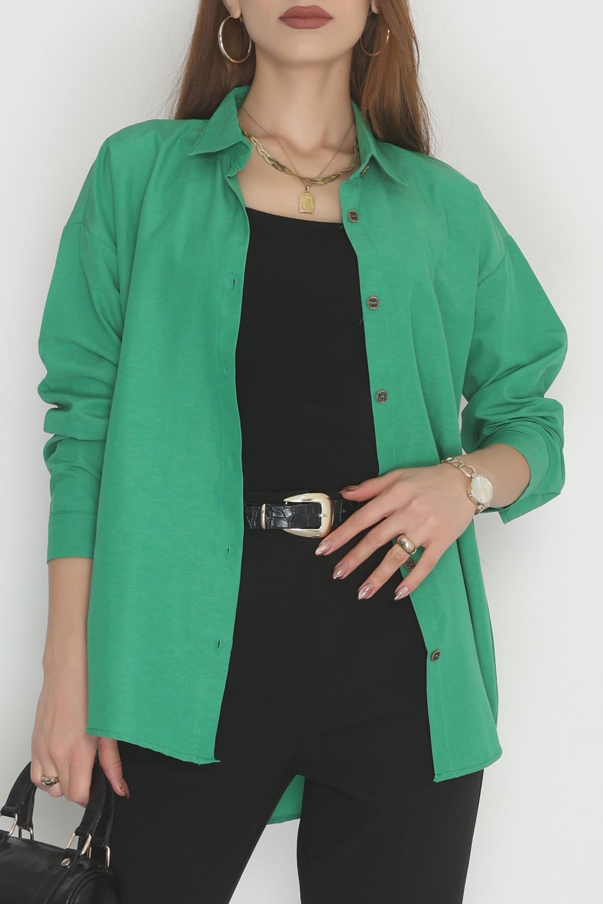 Oversize Gömlek Yeşil - 0012.053.