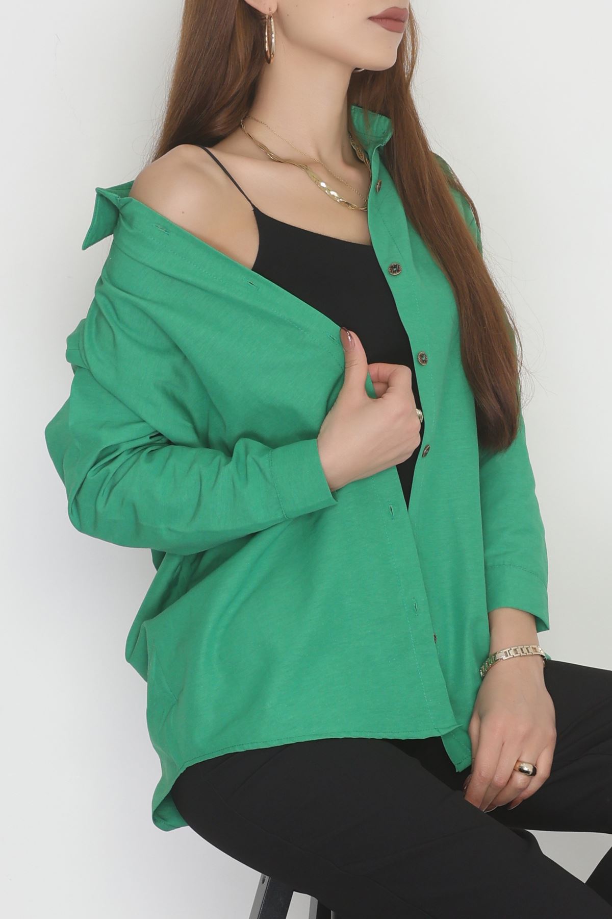 Oversize Gömlek Yeşil - 0012.053.