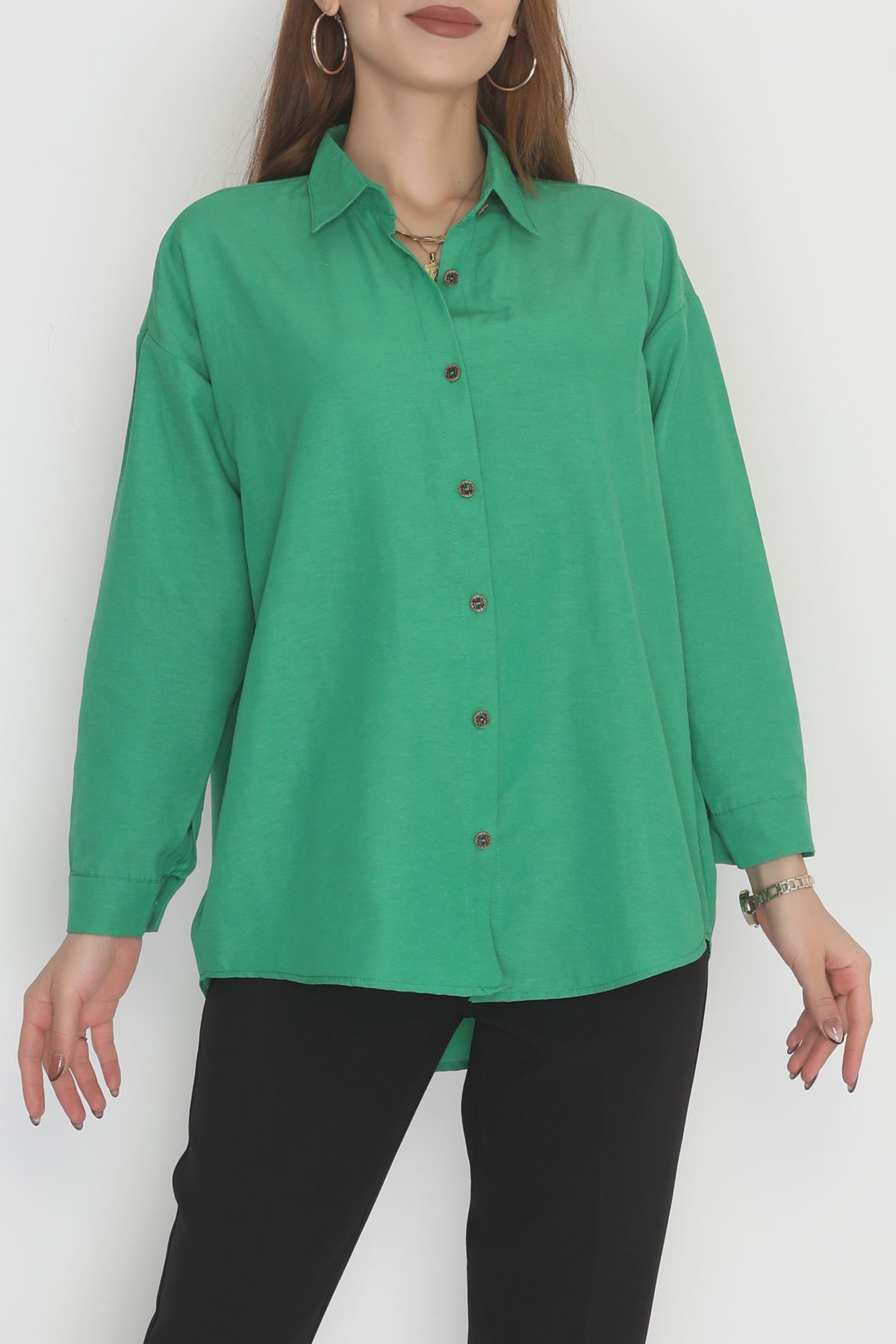 Oversize Gömlek Yeşil - 0012.053.