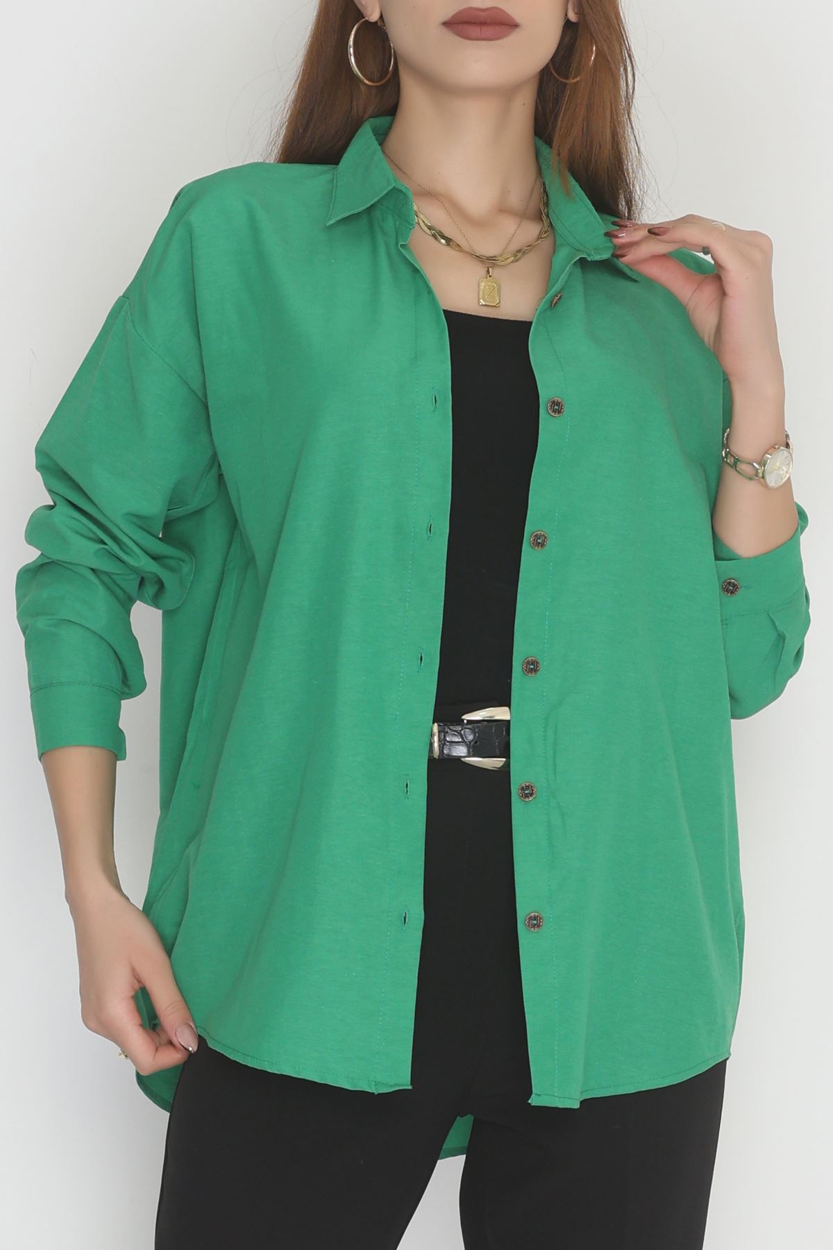 Oversize Gömlek Yeşil - 0012.053.