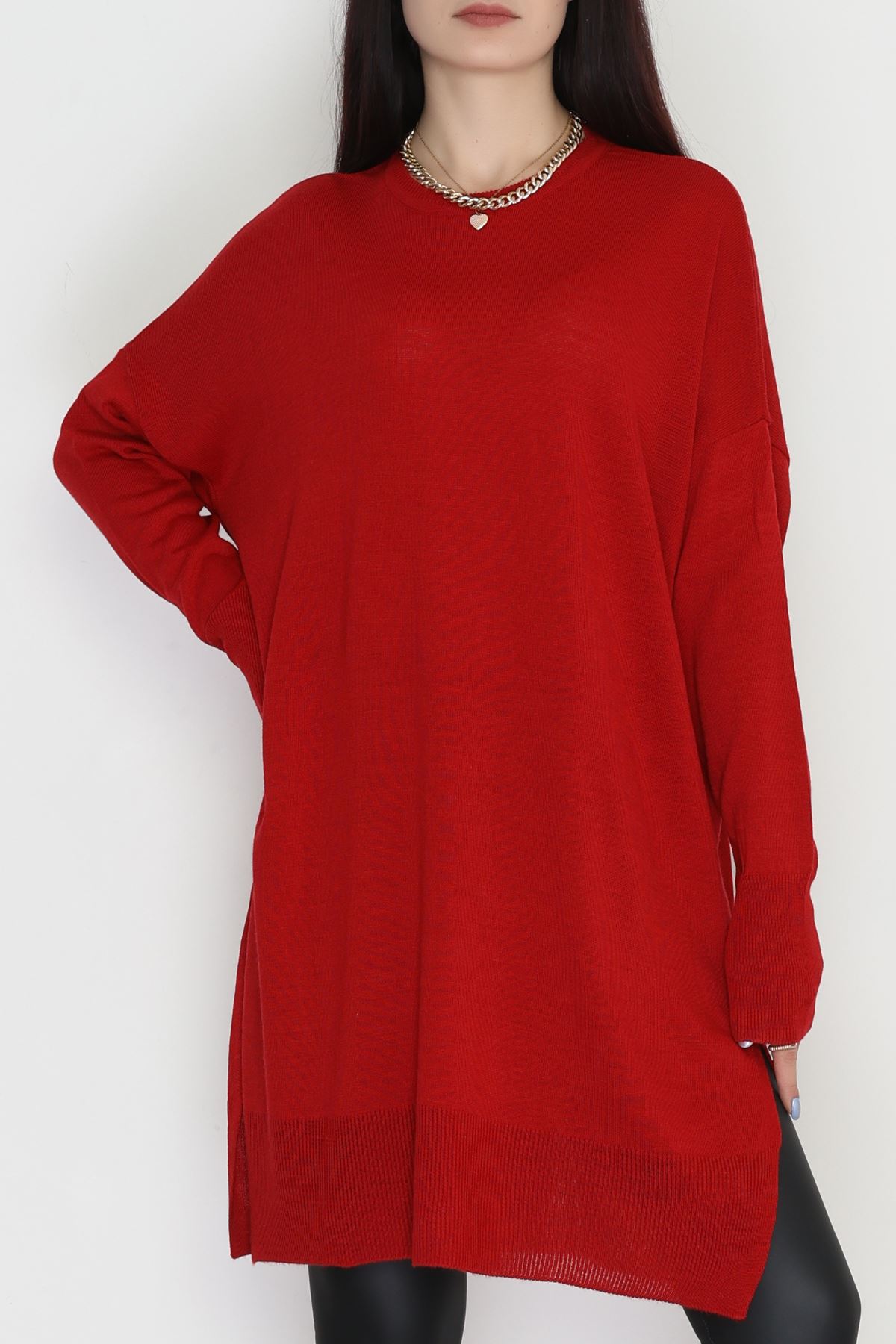 Bisiklet Yaka Triko Kırmızı - 42735.1766.