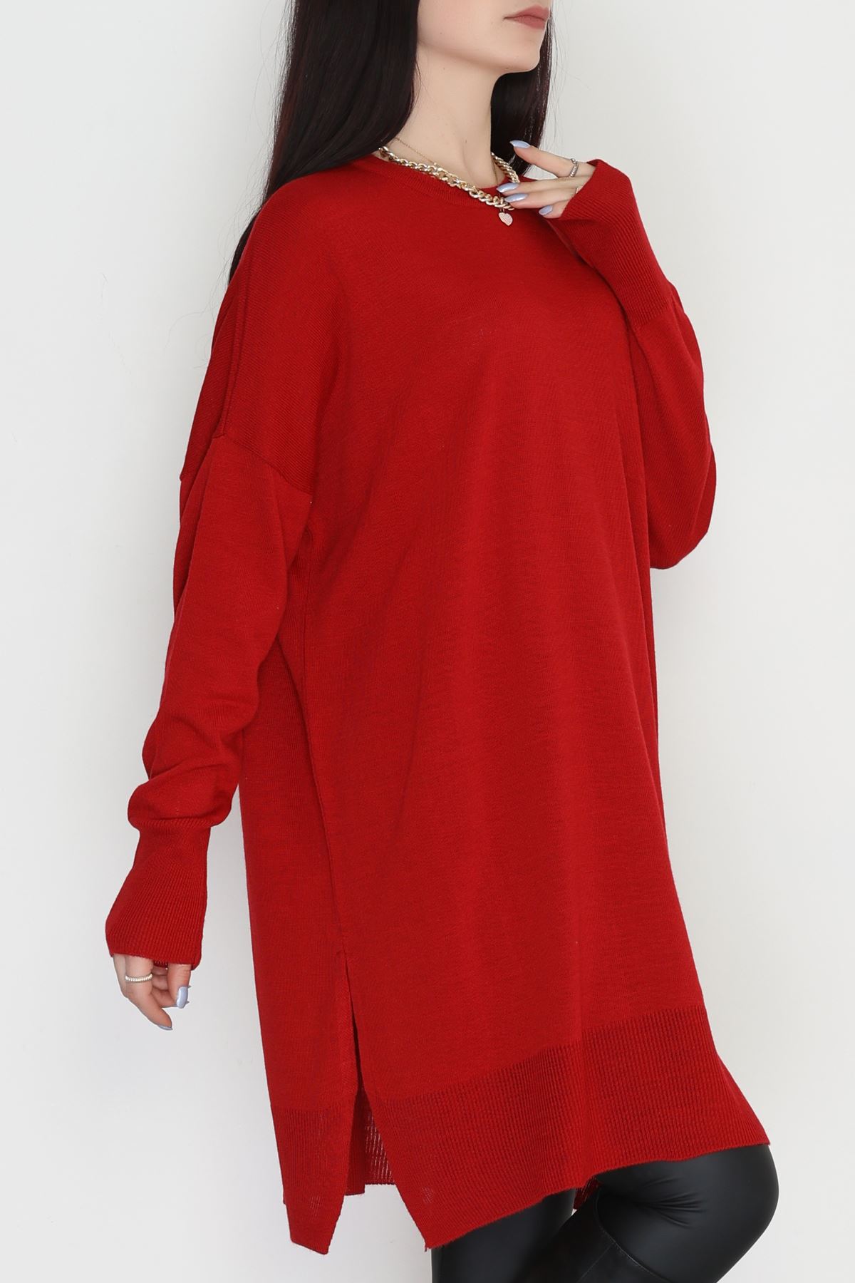 Bisiklet Yaka Triko Kırmızı - 42735.1766.