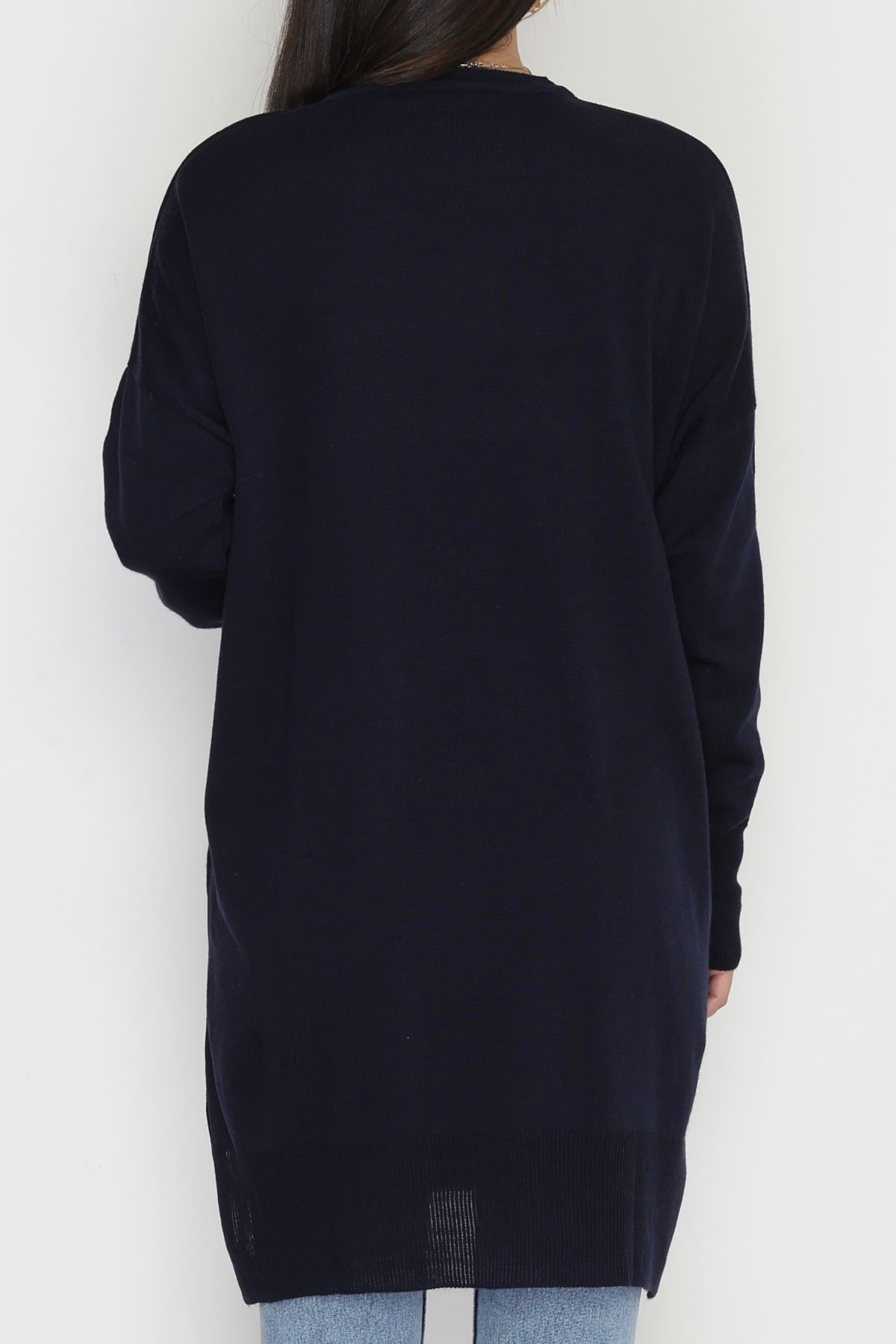 Bisiklet Yaka Triko Lacivert - 42735.1766.