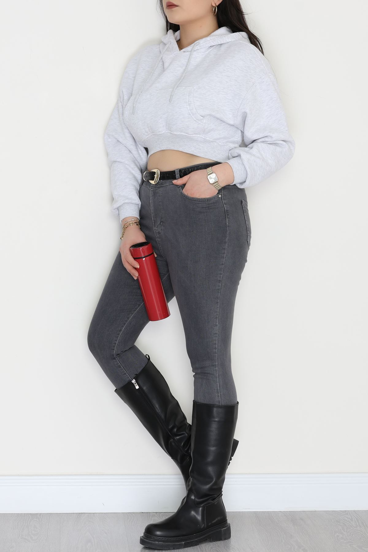 Dar Paça Kot Pantolon Gray1 - 42683.1836.