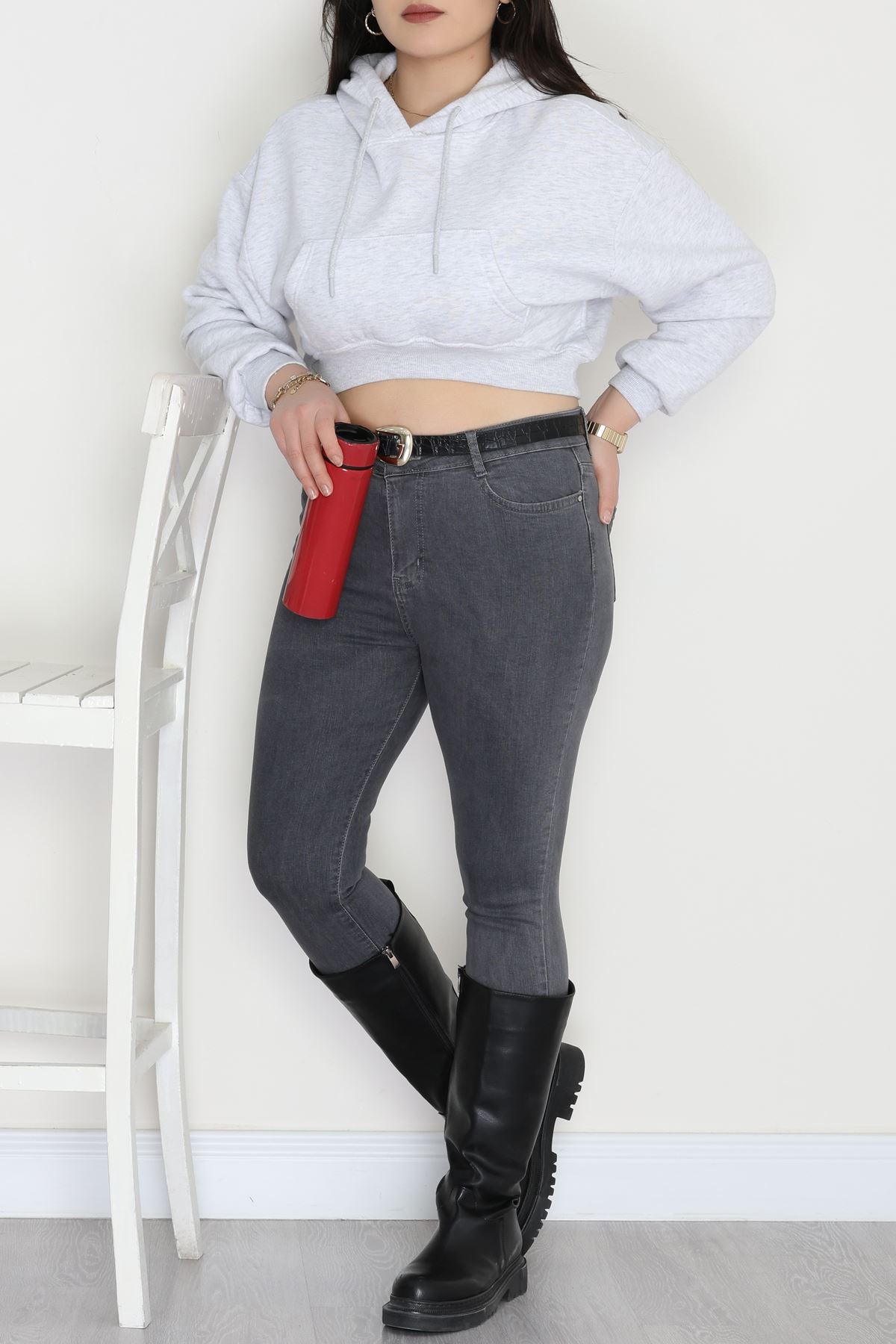 Dar Paça Kot Pantolon Gray1 - 42683.1836.