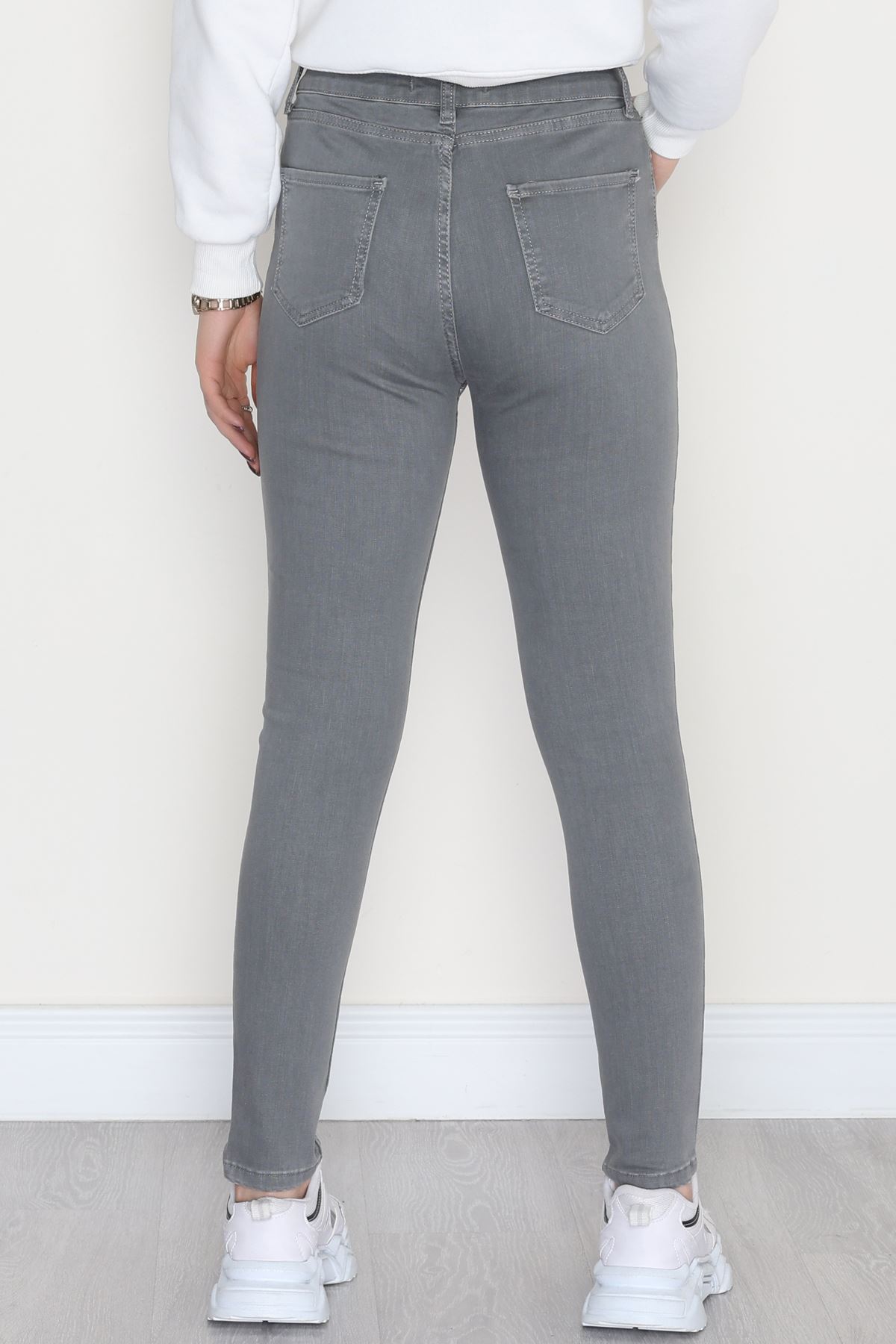 Dar Paça Kot Pantolon Açıkgri - 42683.1836.