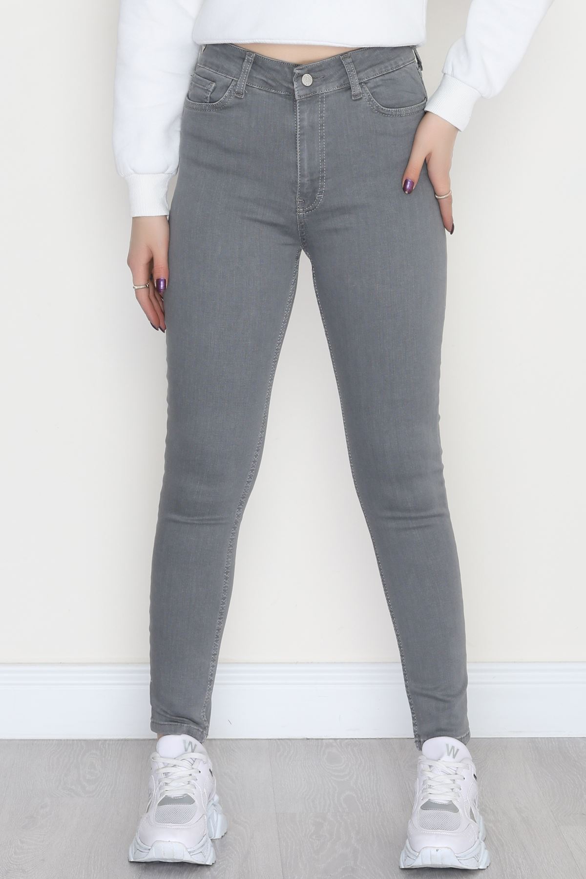 Dar Paça Kot Pantolon Açıkgri - 42683.1836.