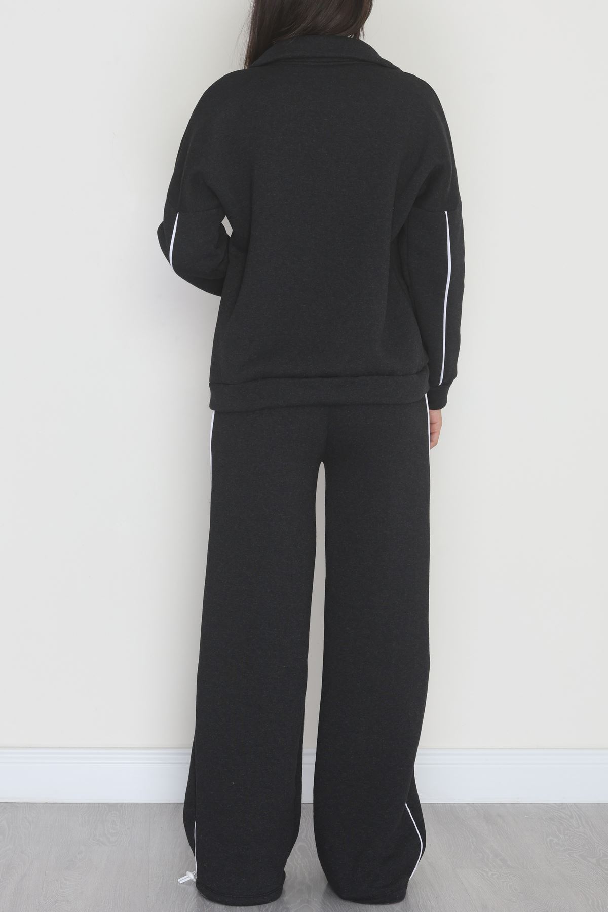 3 İplik Şardonlu Biyeli Fermuarlı Takım Füme - 52031.1857.