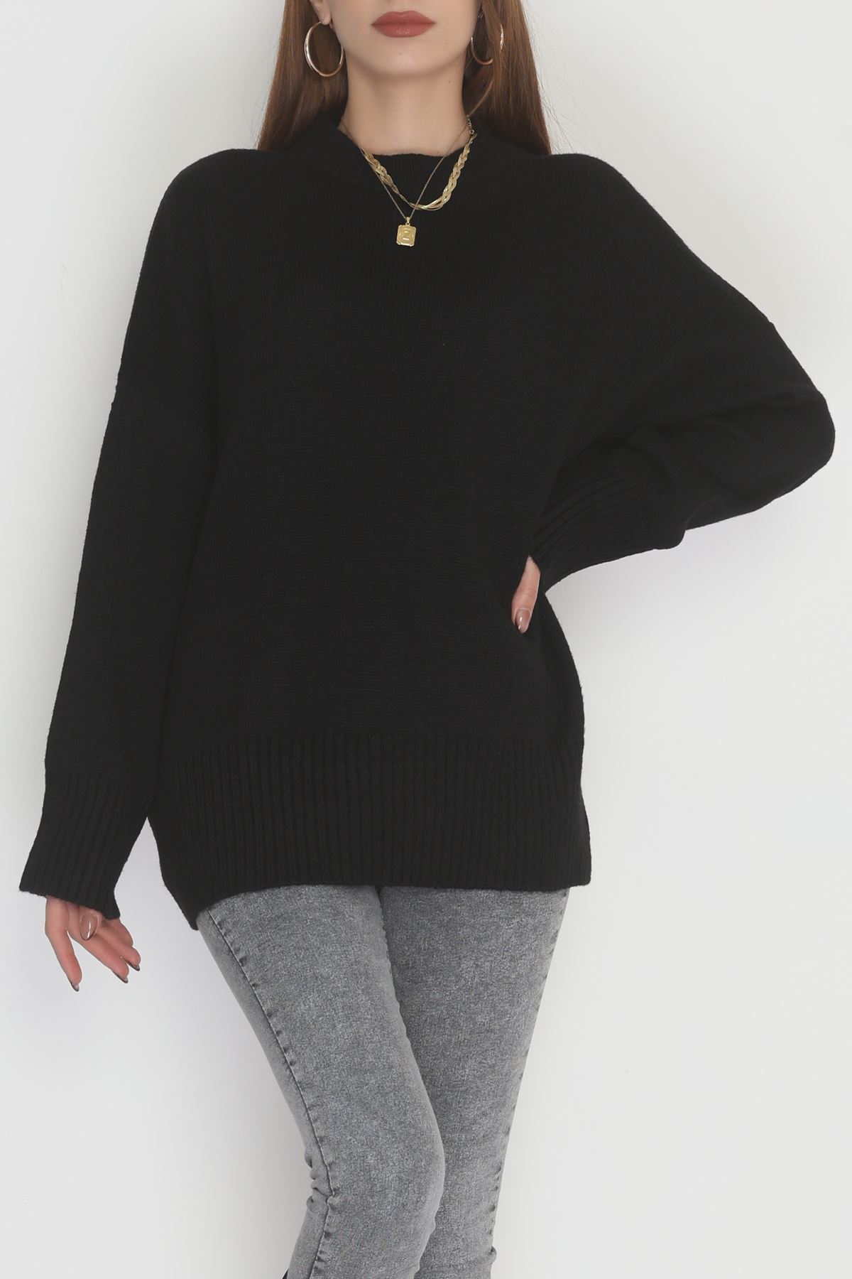 Yumuşak Dokulu Triko Kazak Siyah - 51048.1765.