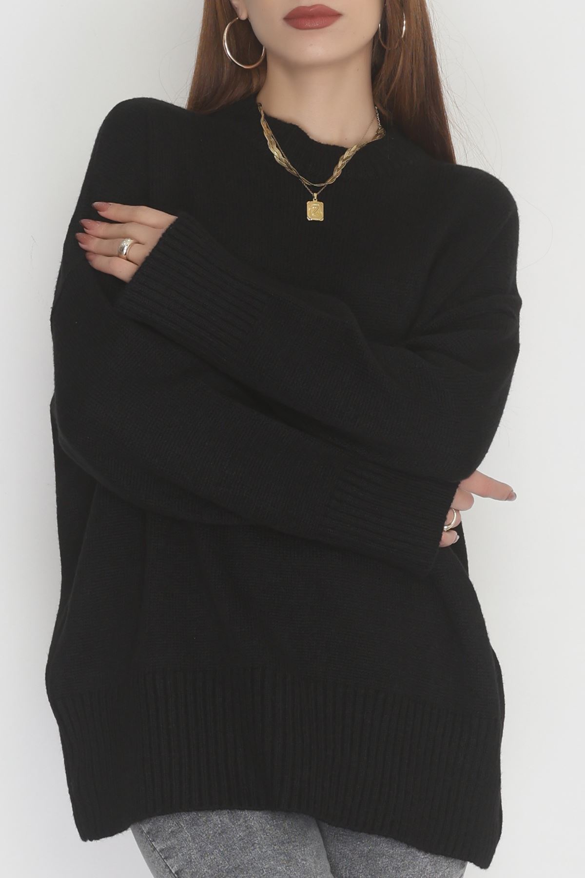 Yumuşak Dokulu Triko Kazak Siyah - 51048.1765.