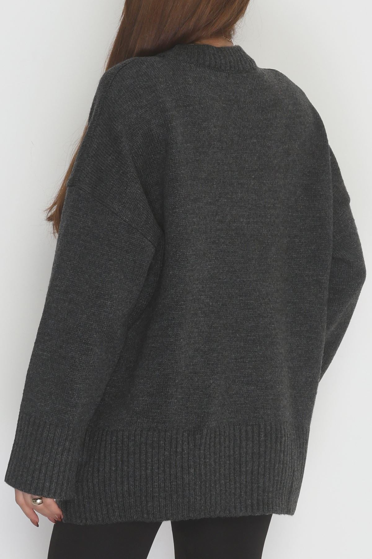 Yumuşak Dokulu Triko Kazak Antrasit - 51048.1765.