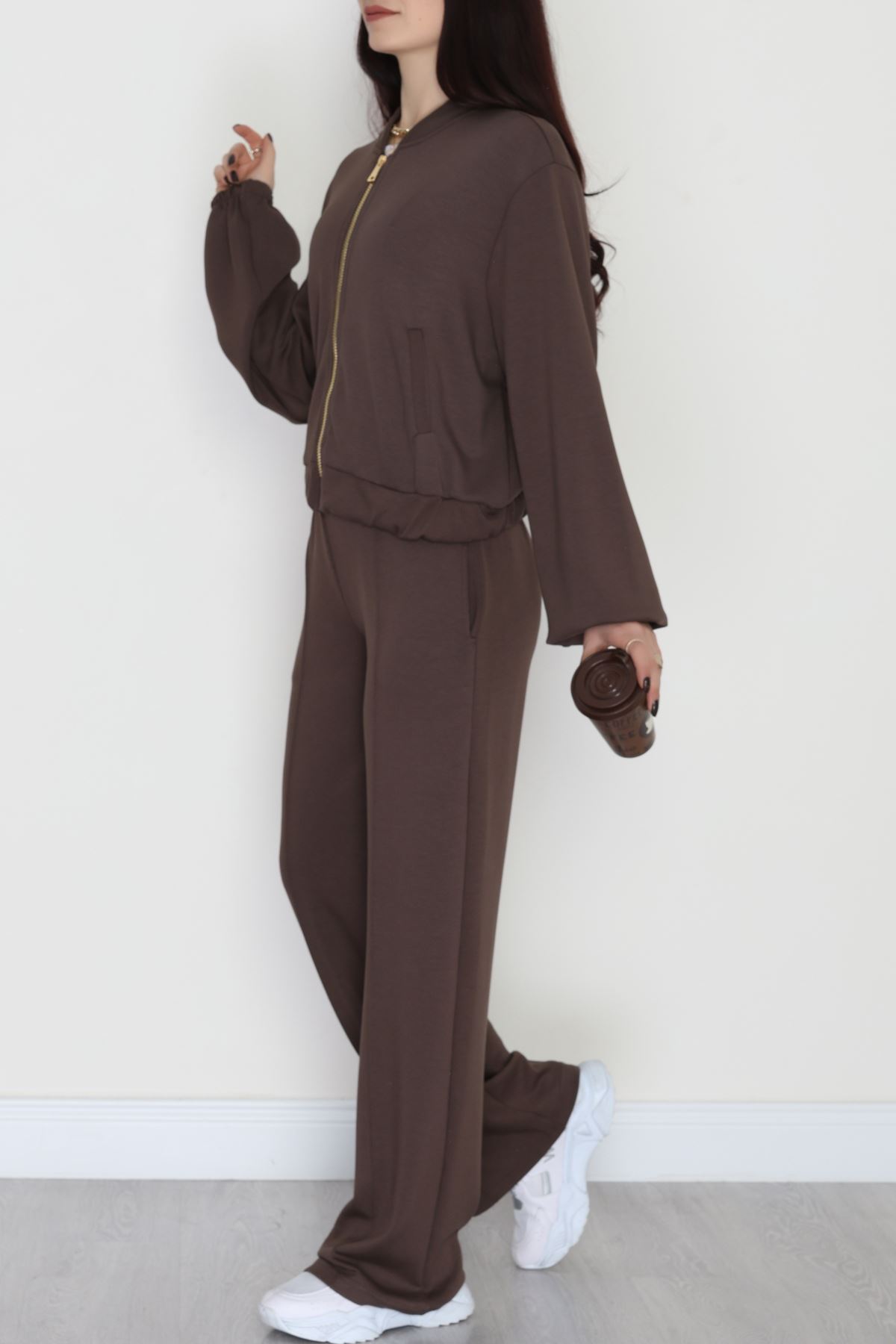 Fermuarlı Modal Ceketli Takım Acıkahve - 4097.1247.