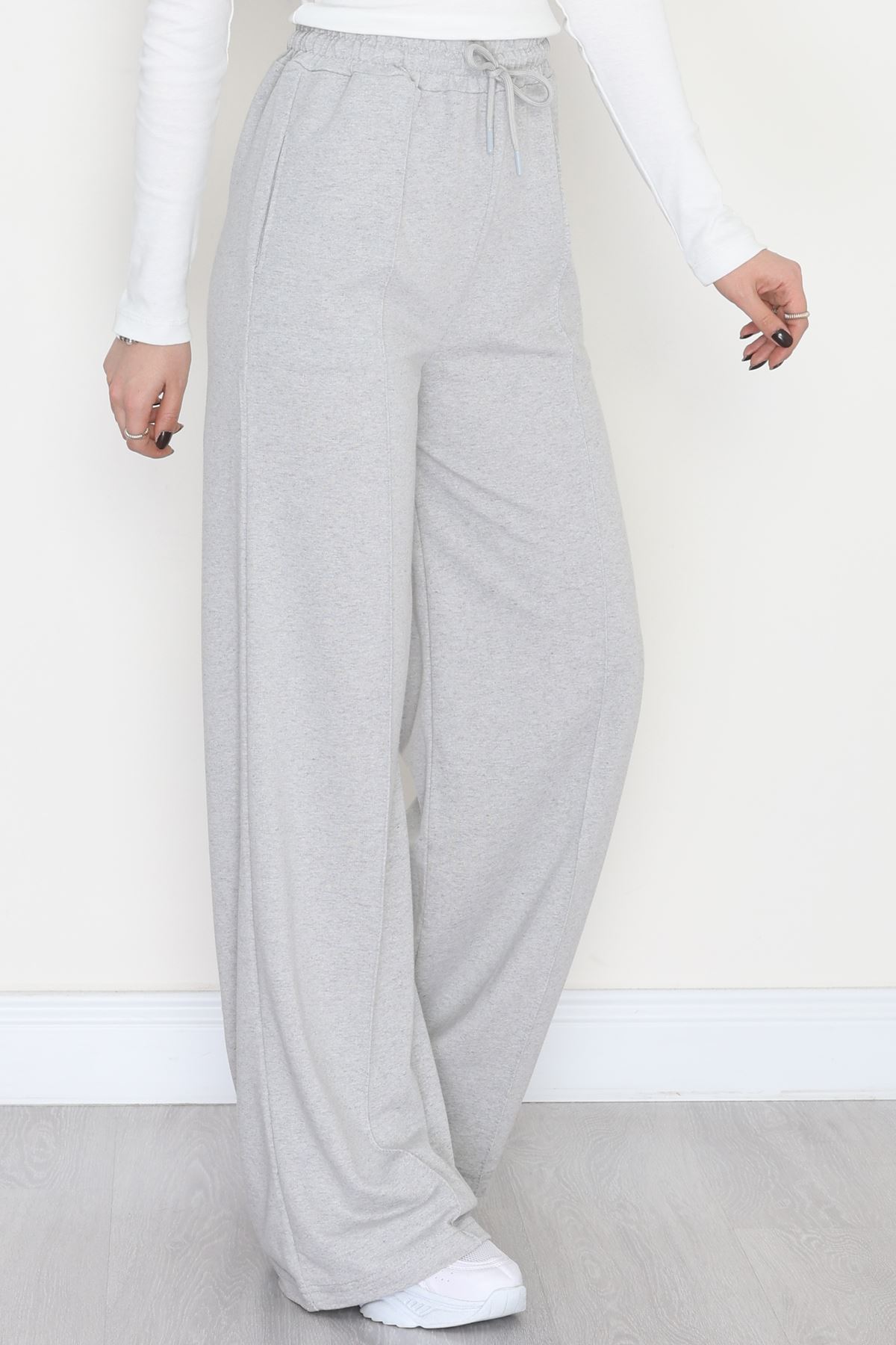 2 İplik Çımalı Eşofman Altı Gri - 52026.1857.