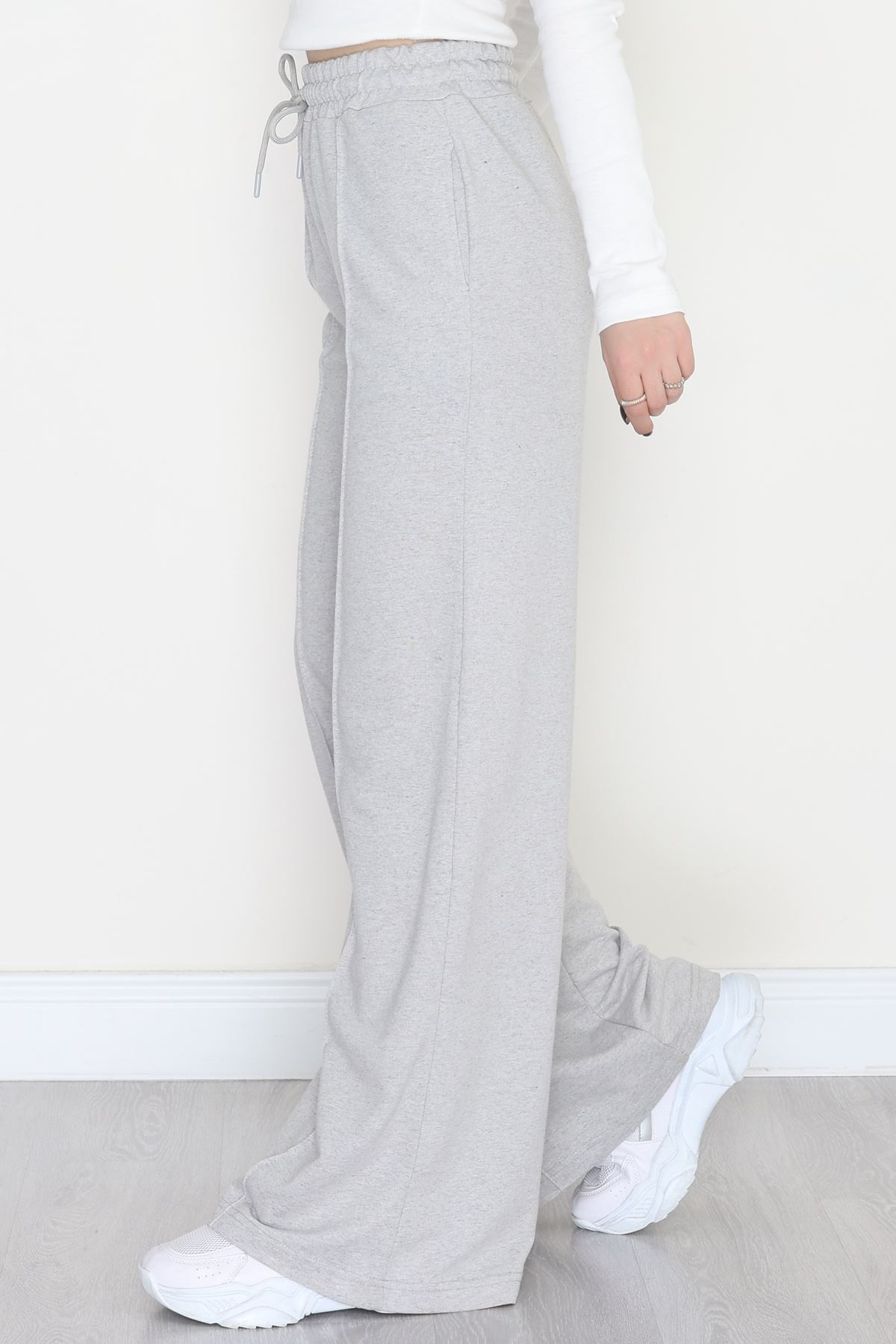 2 İplik Çımalı Eşofman Altı Gri - 52026.1857.