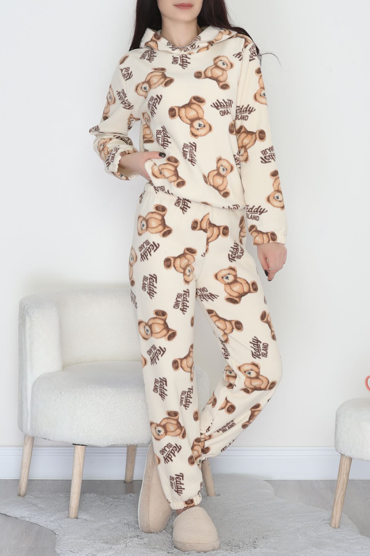 Kapşonlu Polar Takım Kahveayı - 344.1287.