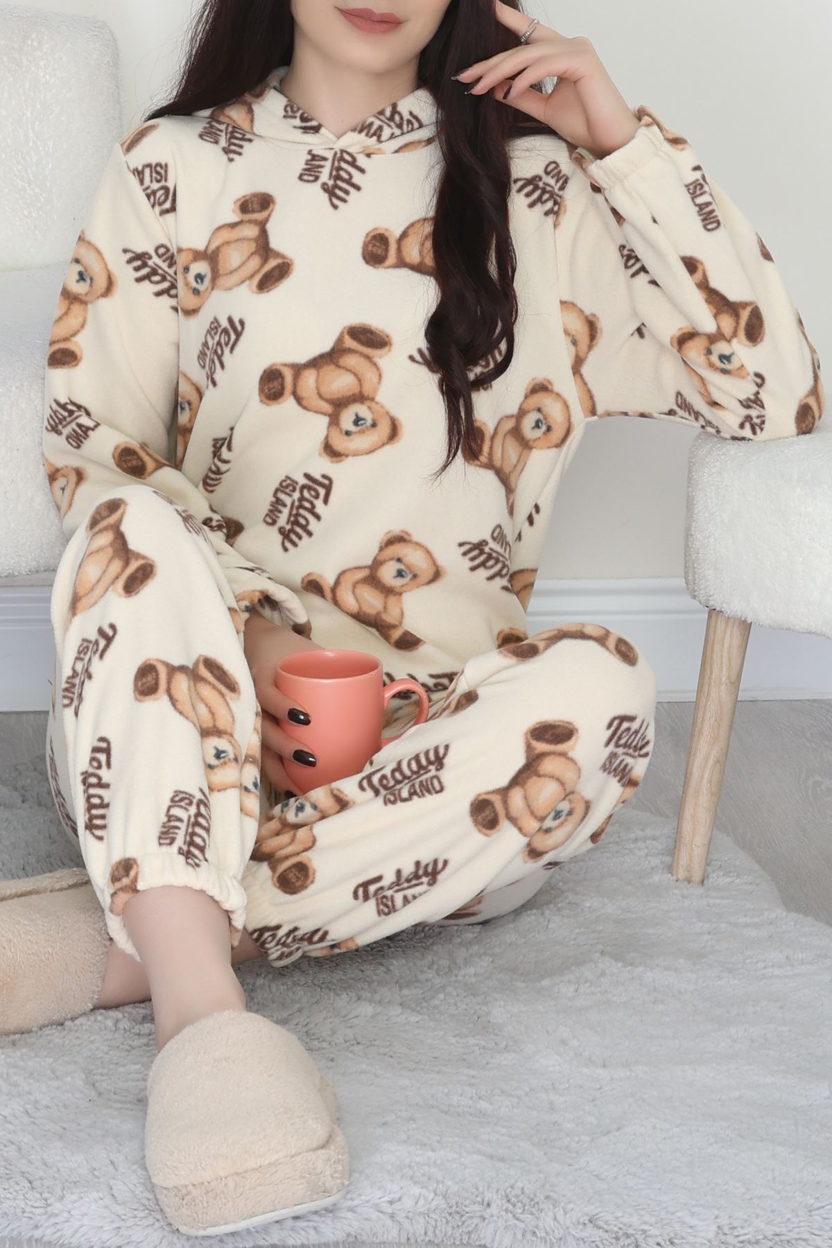 Kapşonlu Polar Takım Kahveayı - 344.1287.