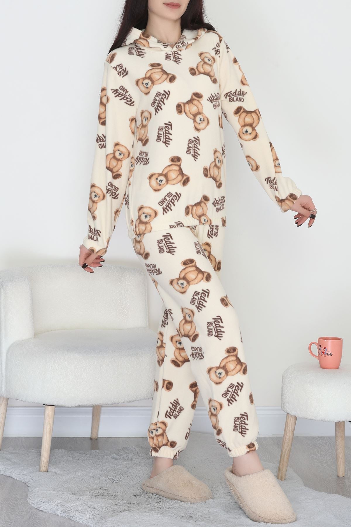 Kapşonlu Polar Takım Kahveayı - 344.1287.