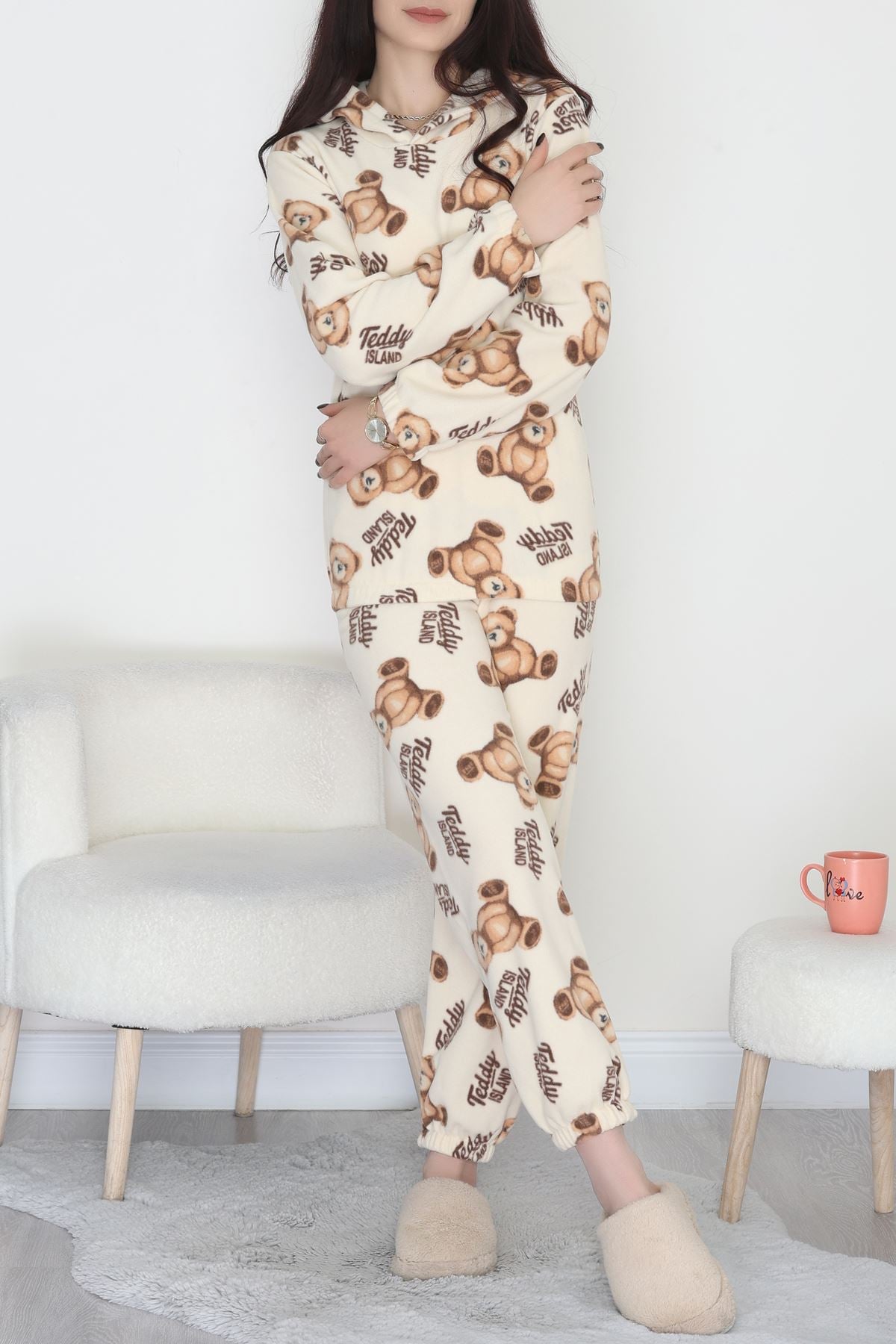 Kapşonlu Polar Takım Kahveayı - 344.1287.