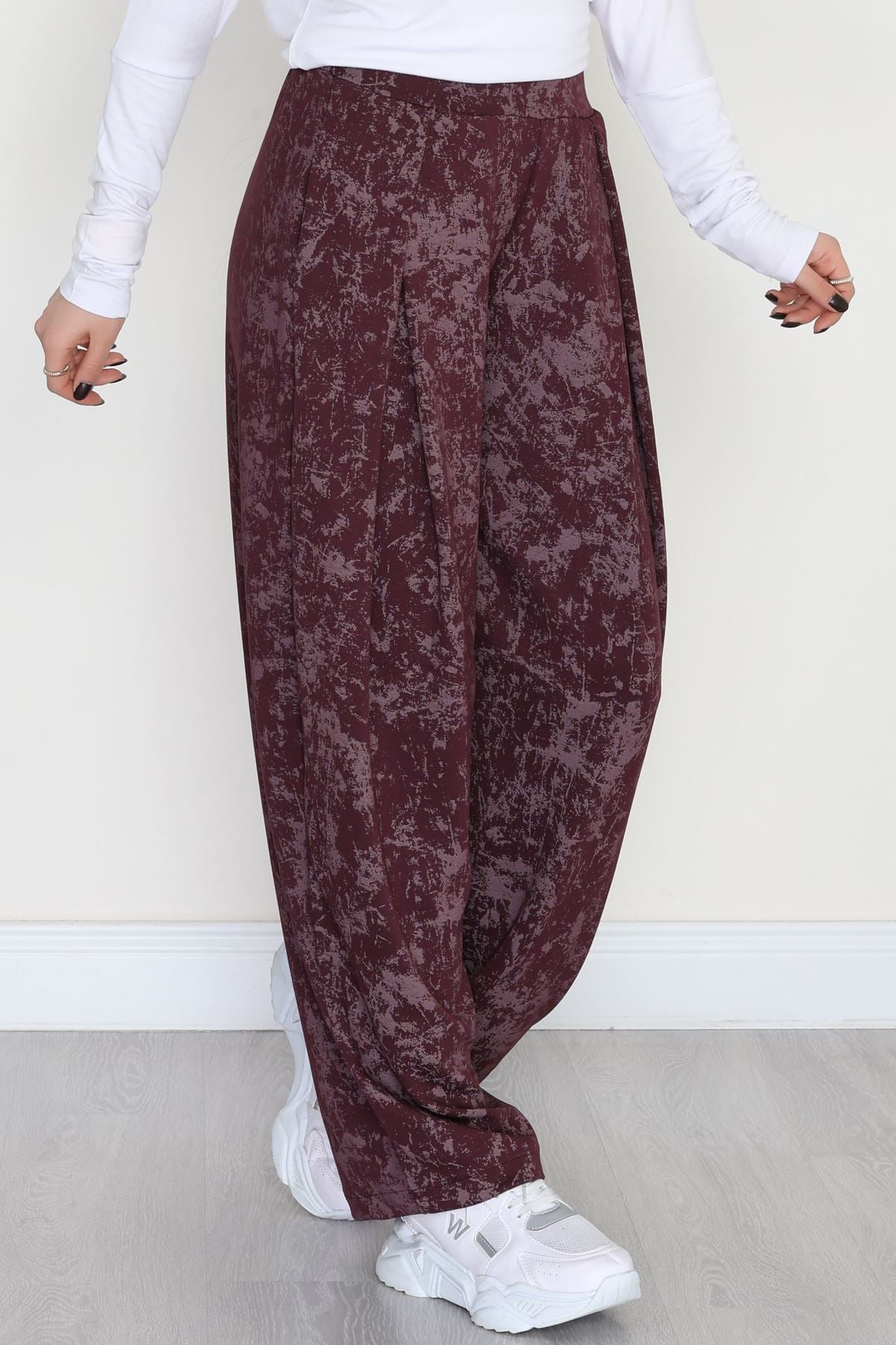 Ters Pile Desenli Pantolon Mürdüm - 4081.1247.