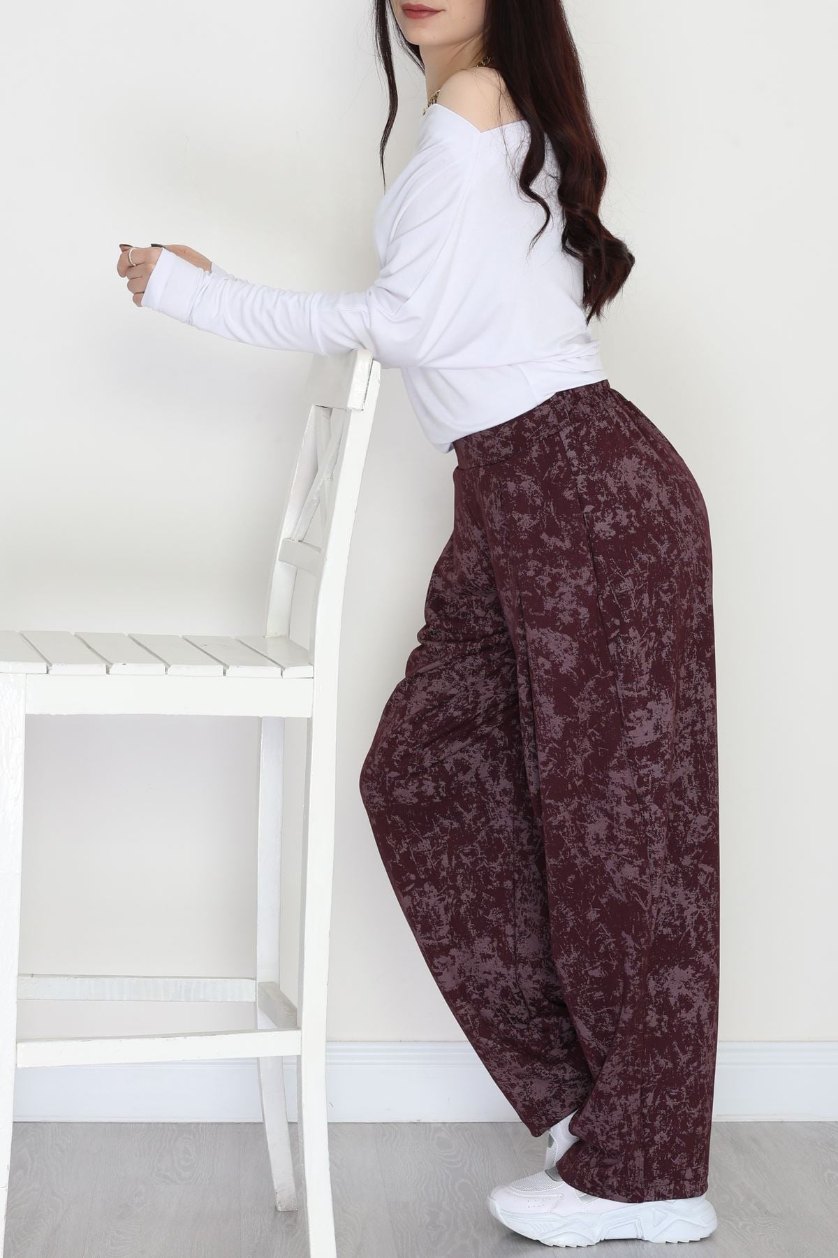 Ters Pile Desenli Pantolon Mürdüm - 4081.1247.