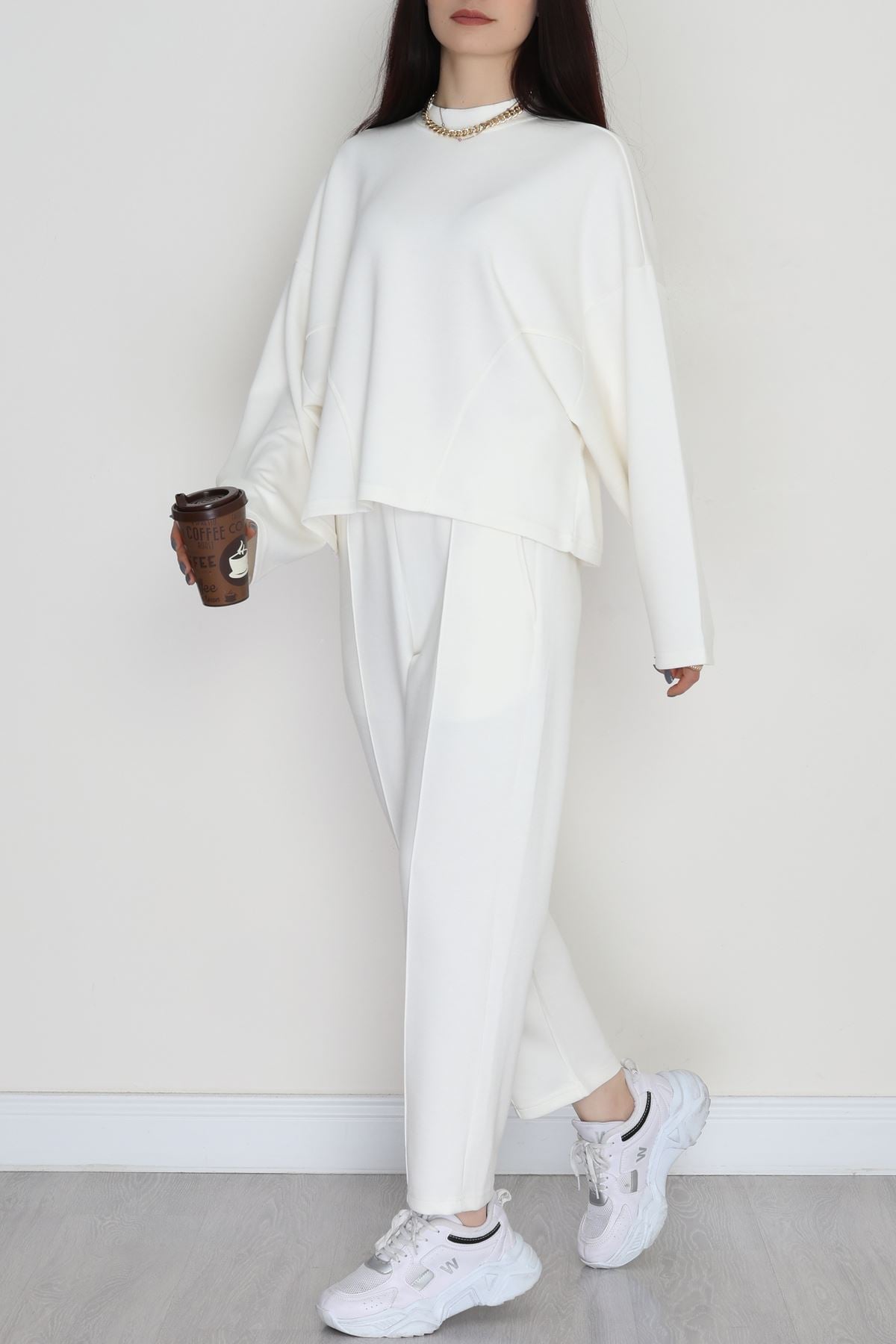 Havuç Pantolonlu Takım Ekru - 4127.1247.