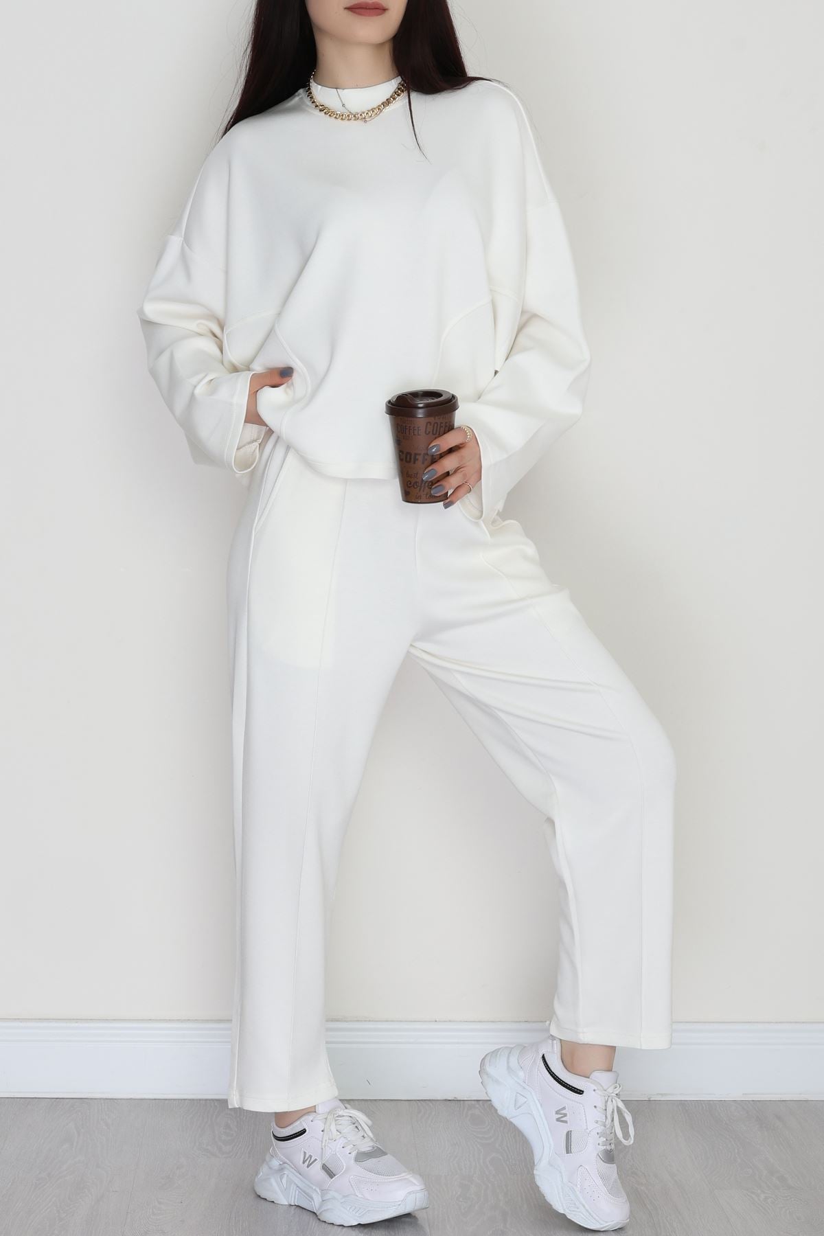 Havuç Pantolonlu Takım Ekru - 4127.1247.