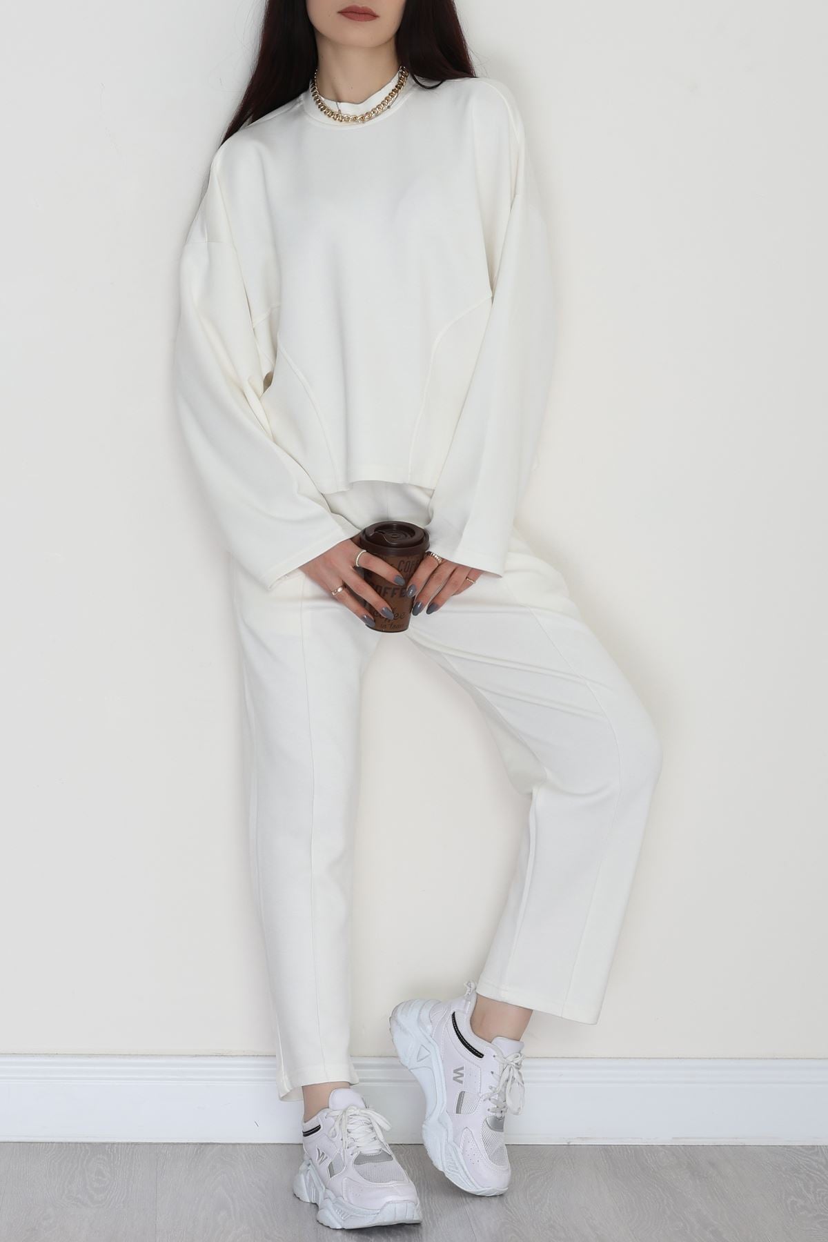 Havuç Pantolonlu Takım Ekru - 4127.1247.