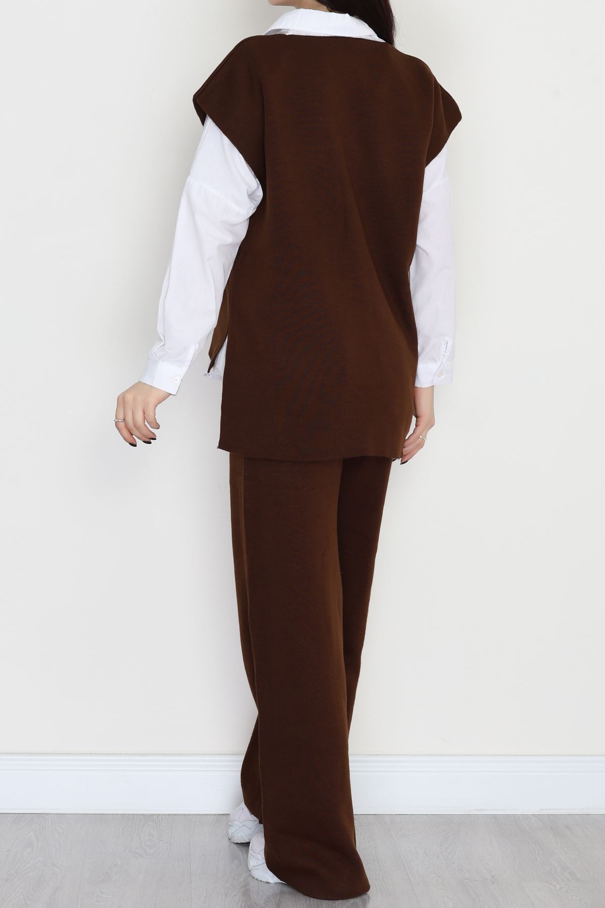 Baskılı Triko Takım Kahve - 7109.1247.