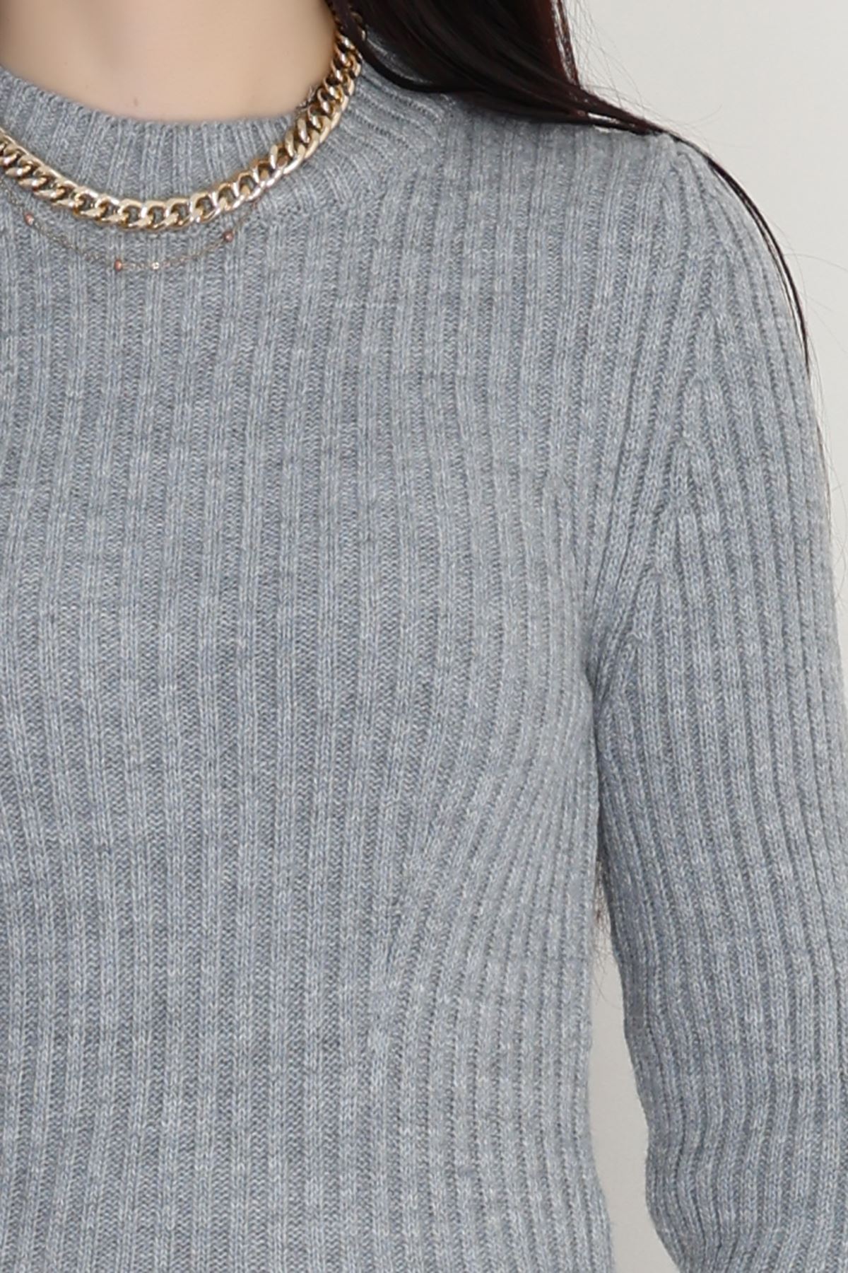 Triko Elbise Gri - 1907.1247.