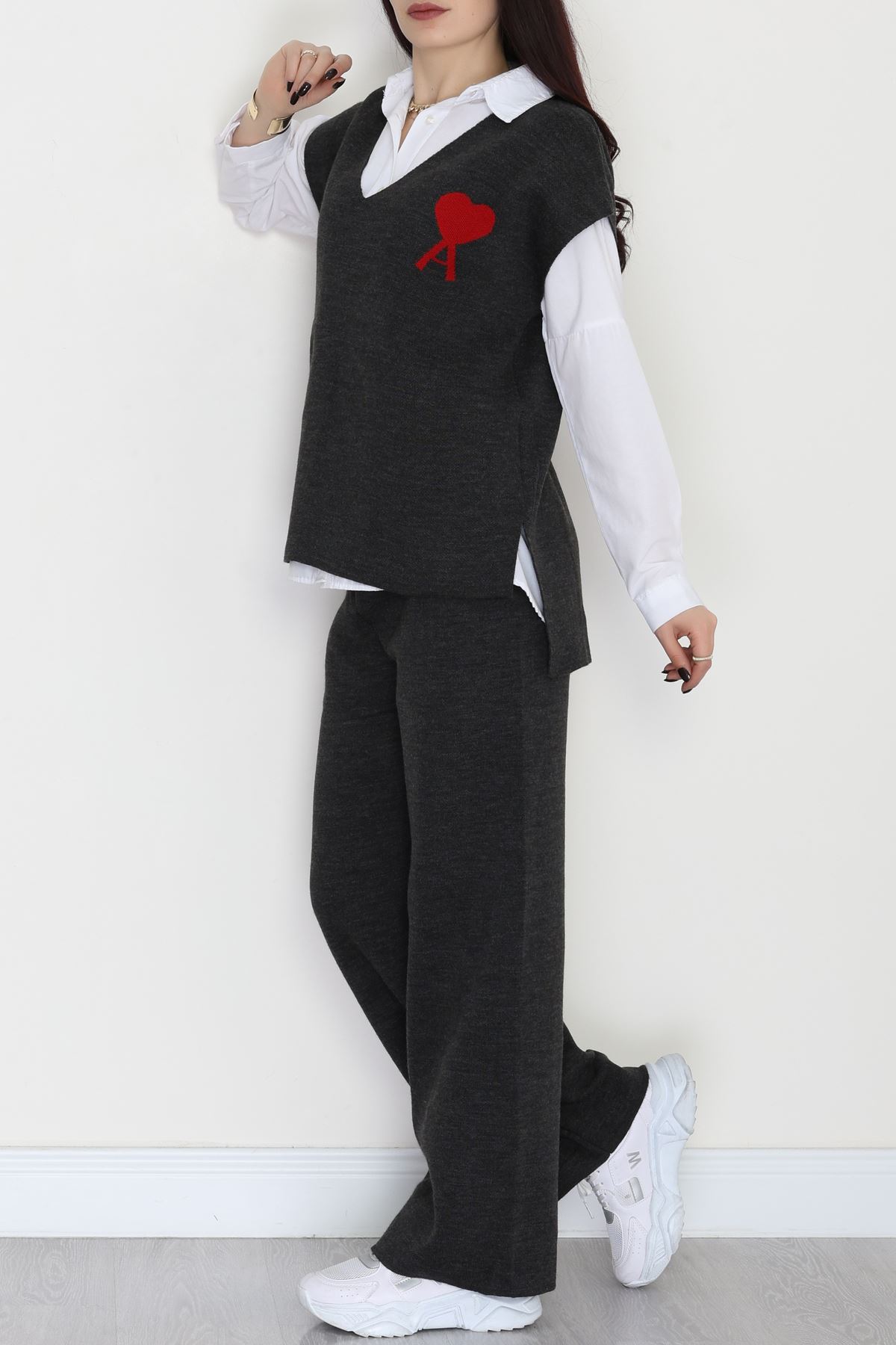 Baskılı Triko Takım Antrasit - 7109.1247.