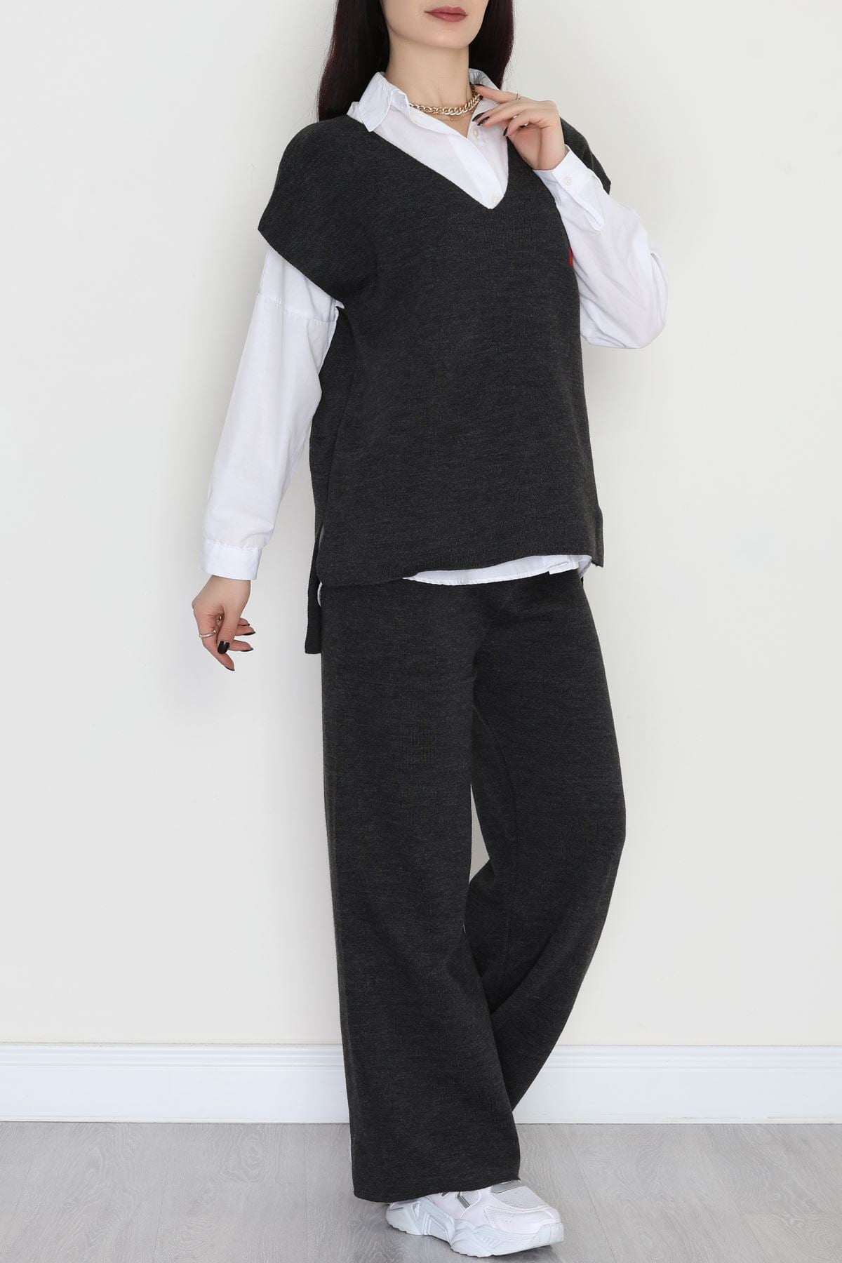 Baskılı Triko Takım Antrasit - 7109.1247.